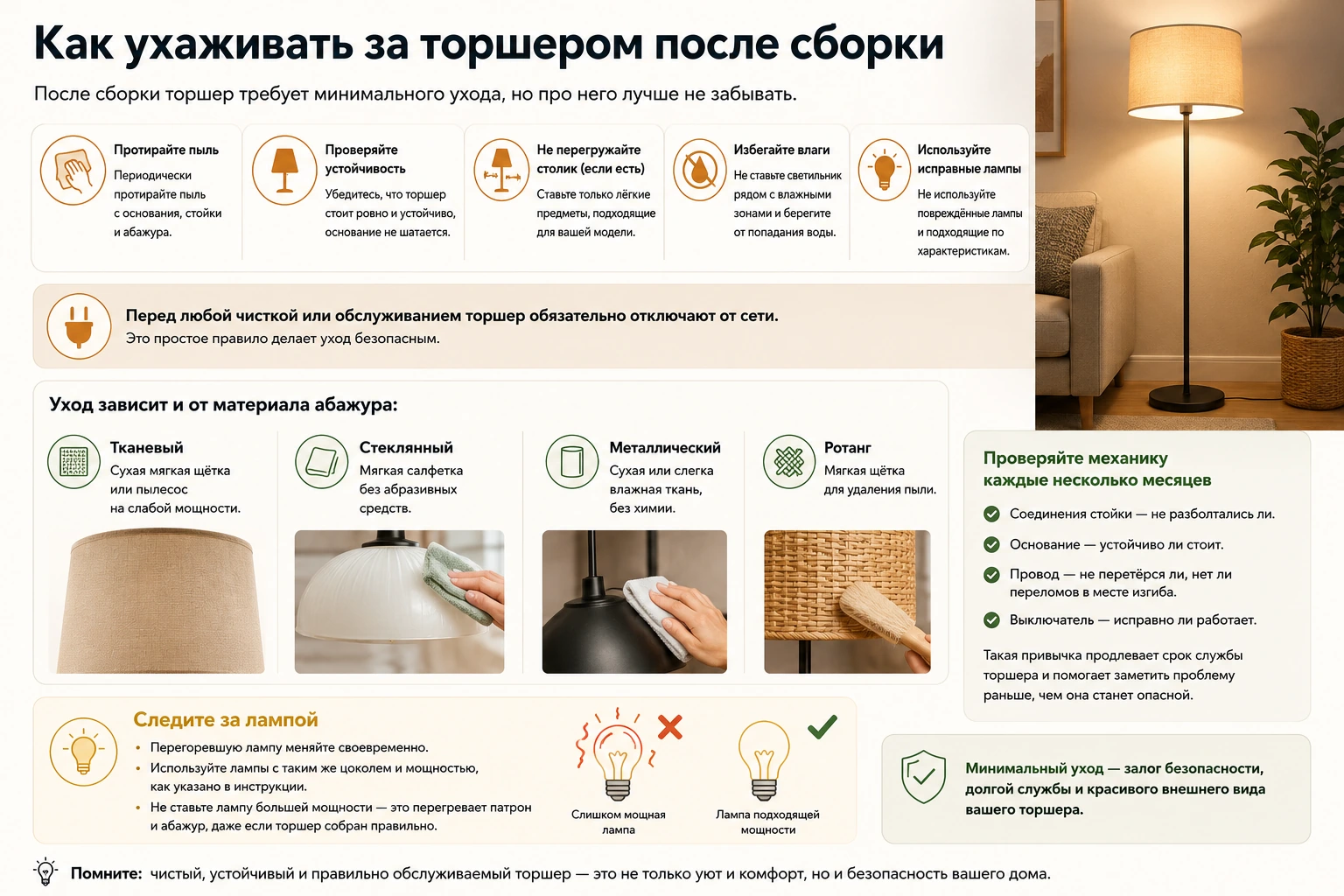 Как правильно собрать торшер: пошаговая инструкция, безопасность и ошибки сборки
