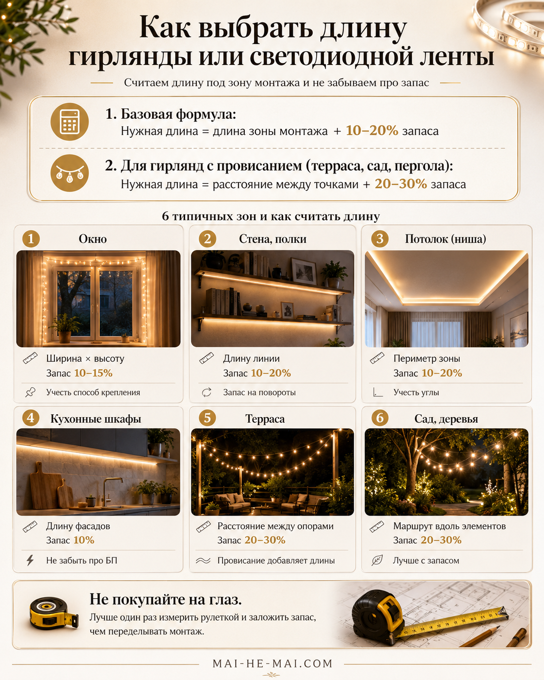 Гирлянды и светодиодные ленты: как выбрать декоративное освещение для дома и улицы