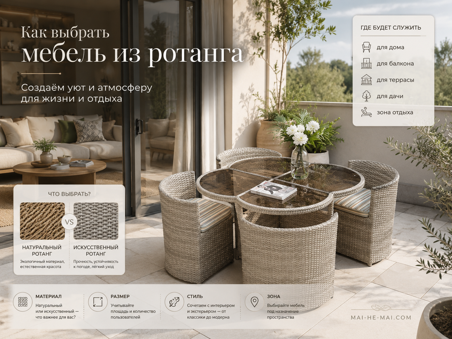 Как выбрать мебель из ротанга