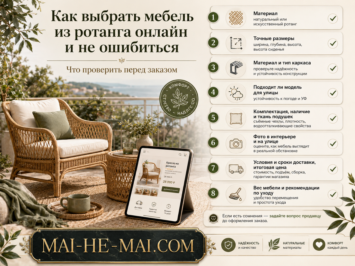 Как выбрать мебель из ротанга
