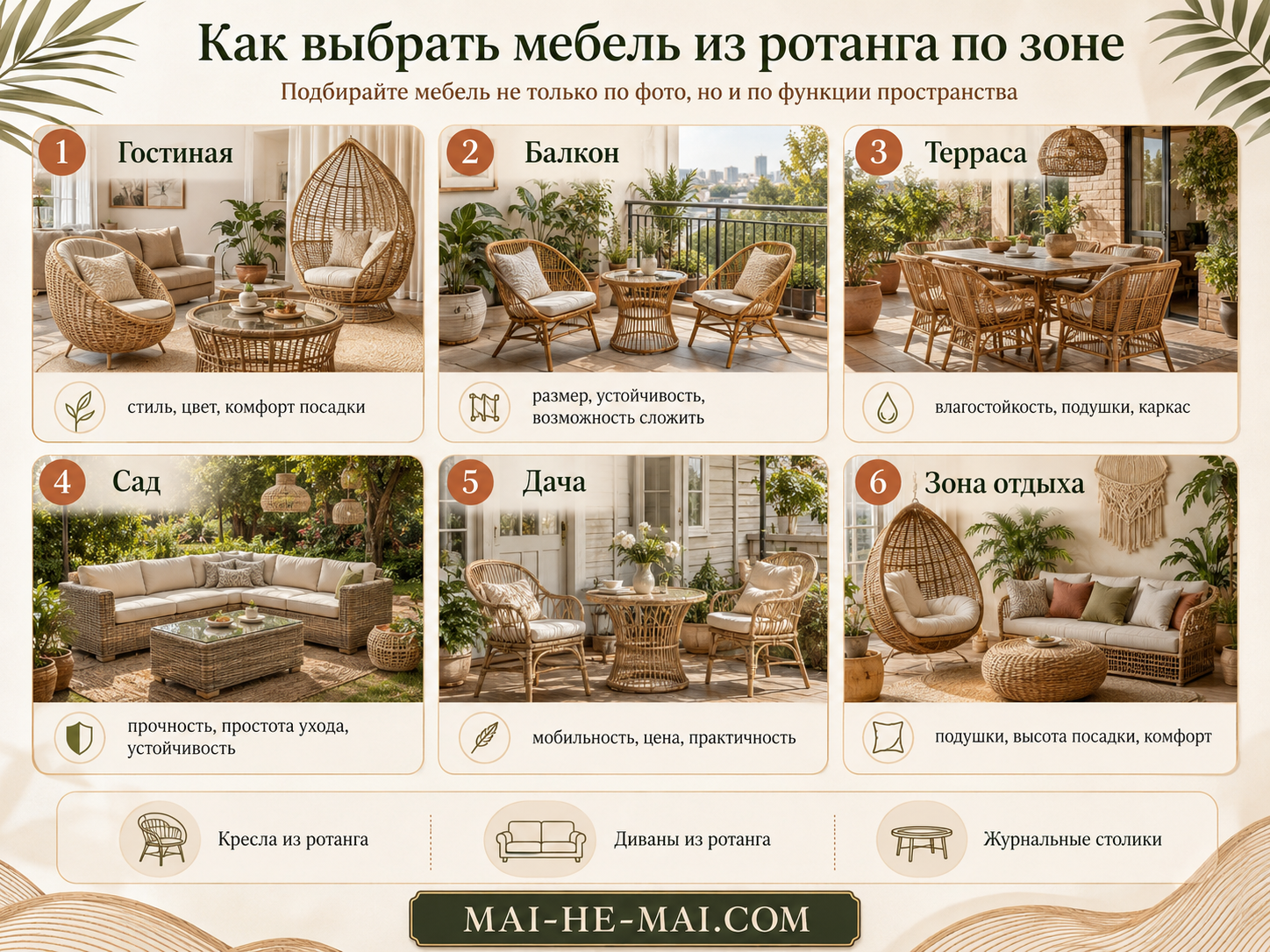 Как выбрать мебель из ротанга