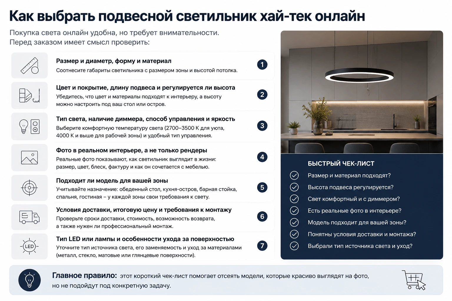 Как выбрать подвесной светильник хай-тек: кухня, гостиная, спальня и современный интерьер