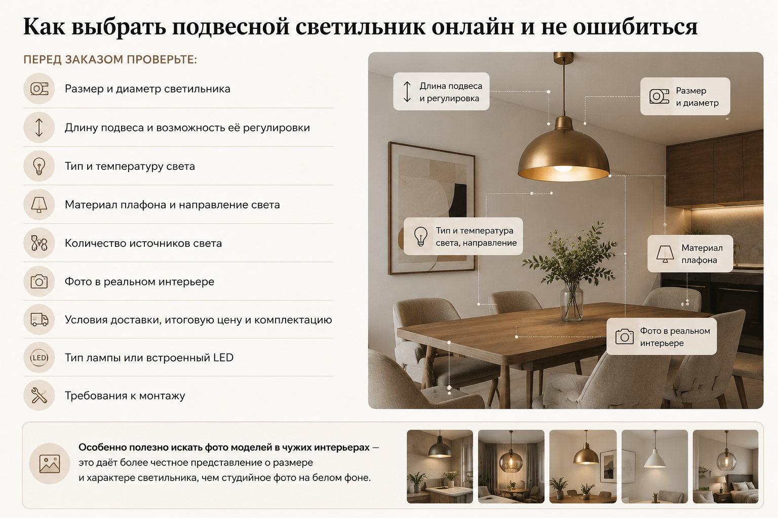 Как выбрать подвесные светильники: кухня, обеденный стол, спальня и интерьер