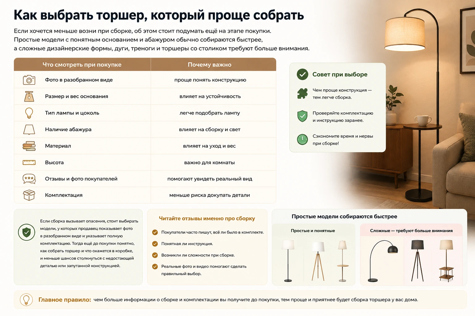 Как правильно собрать торшер: пошаговая инструкция, безопасность и ошибки сборки