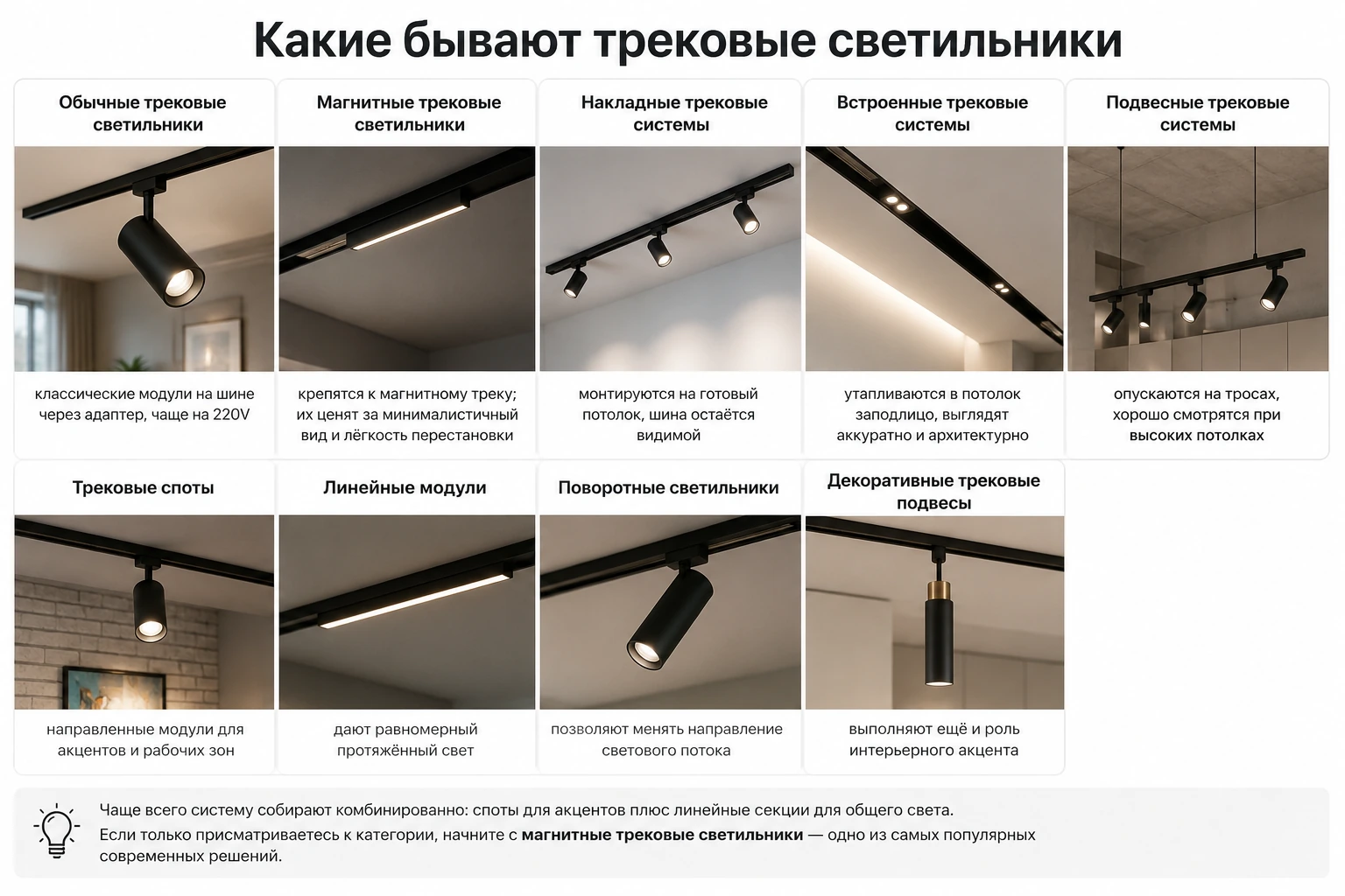Как выбрать трековые светильники для квартиры