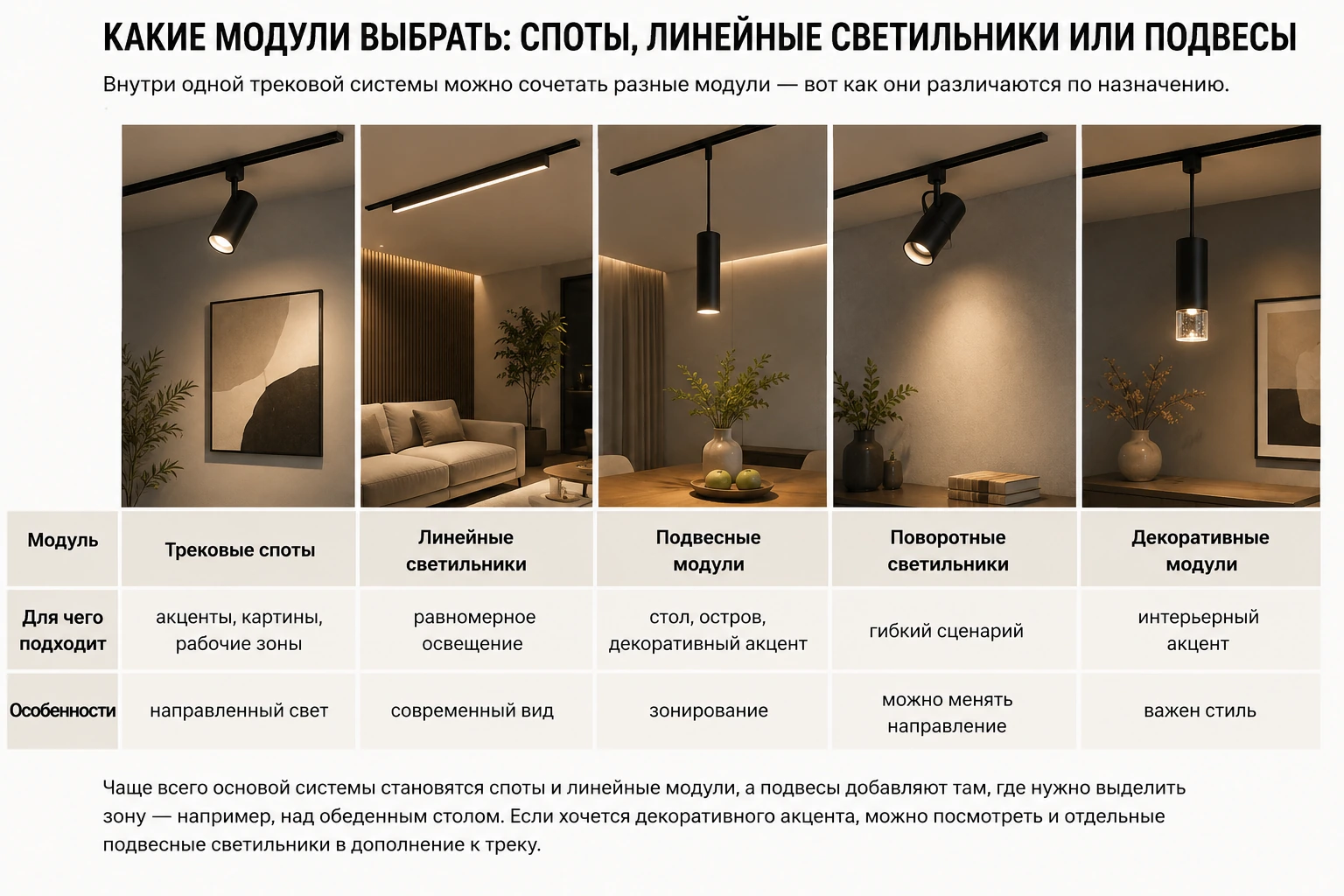 Как выбрать трековые светильники для квартиры