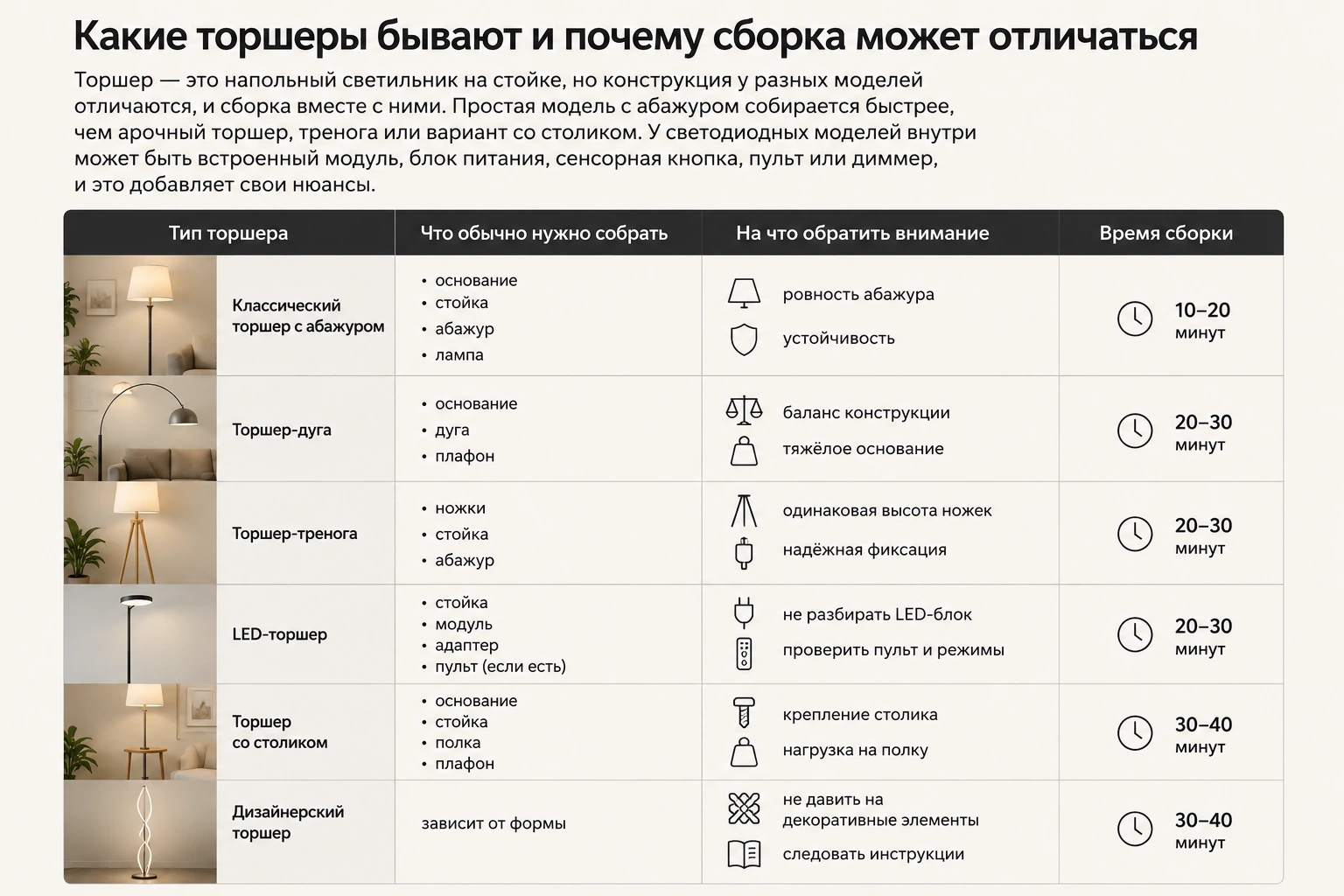 Как правильно собрать торшер: пошаговая инструкция, безопасность и ошибки сборки
