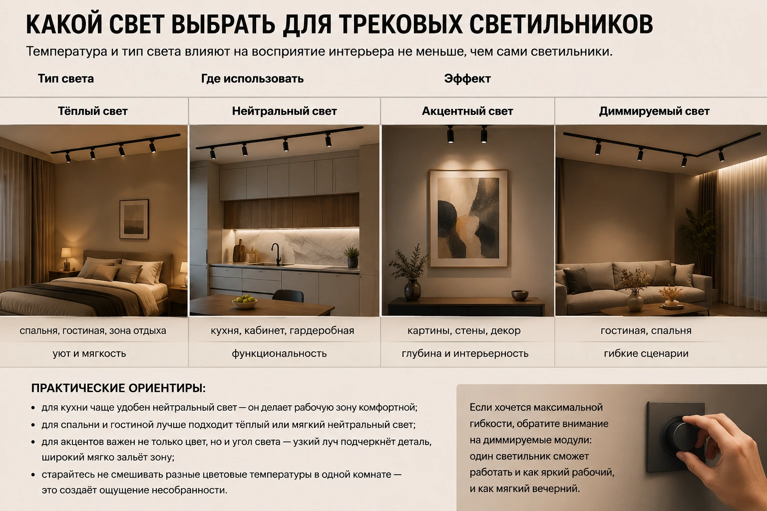 Как выбрать трековые светильники для квартиры