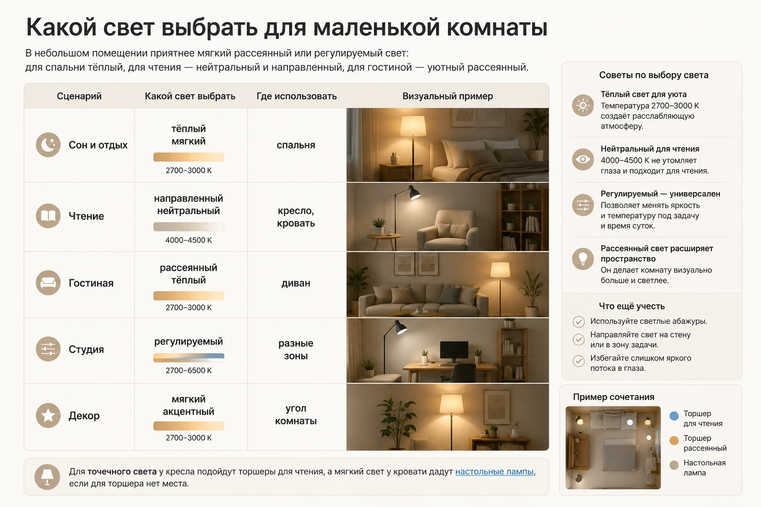 Как выбрать торшер для маленькой комнаты: компактные модели и ошибки