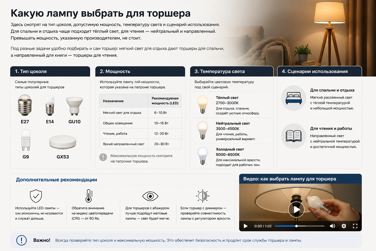 Как собрать торшер: пошаговая инструкция, ошибки и проверка перед включением