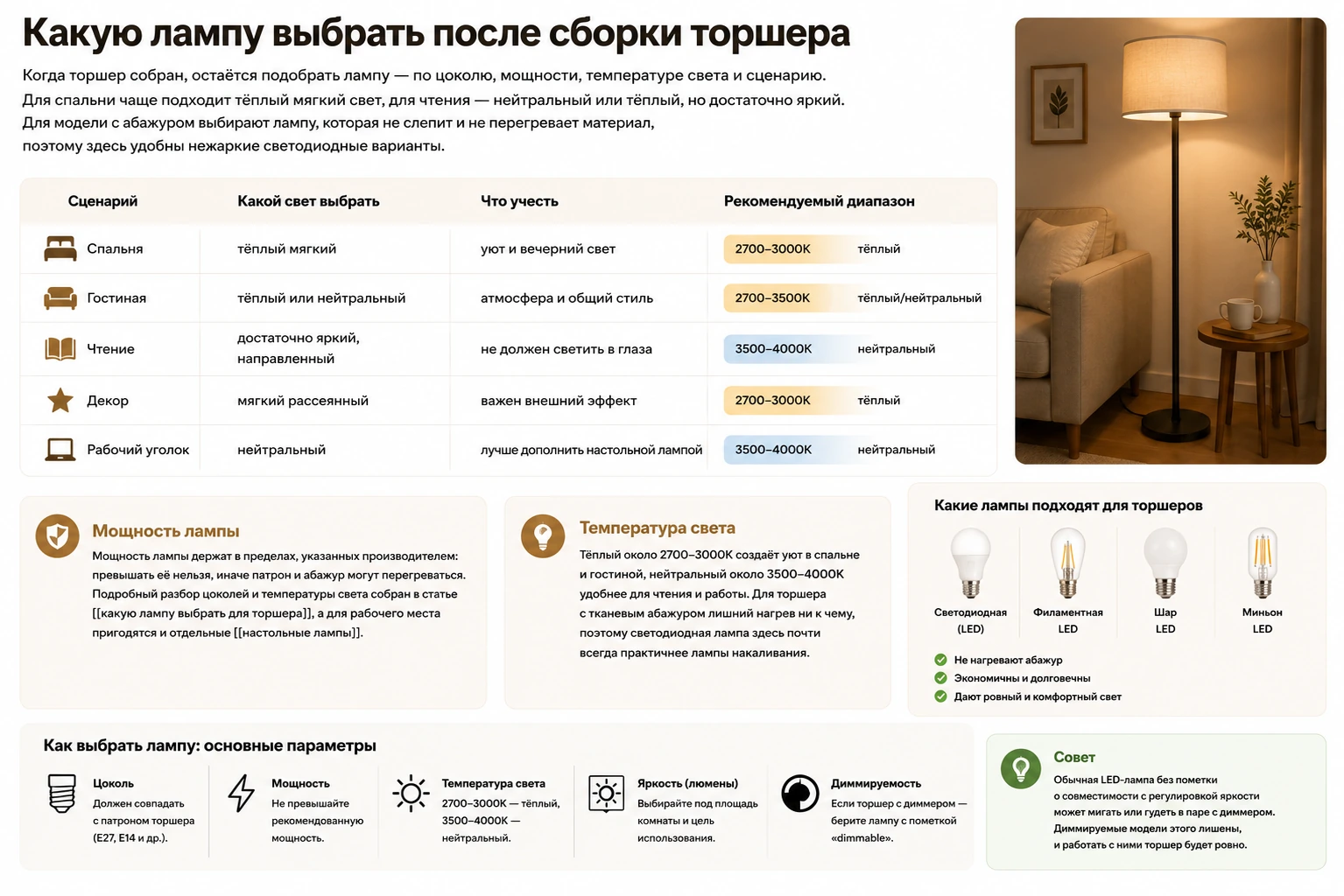 Как правильно собрать торшер: пошаговая инструкция, безопасность и ошибки сборки