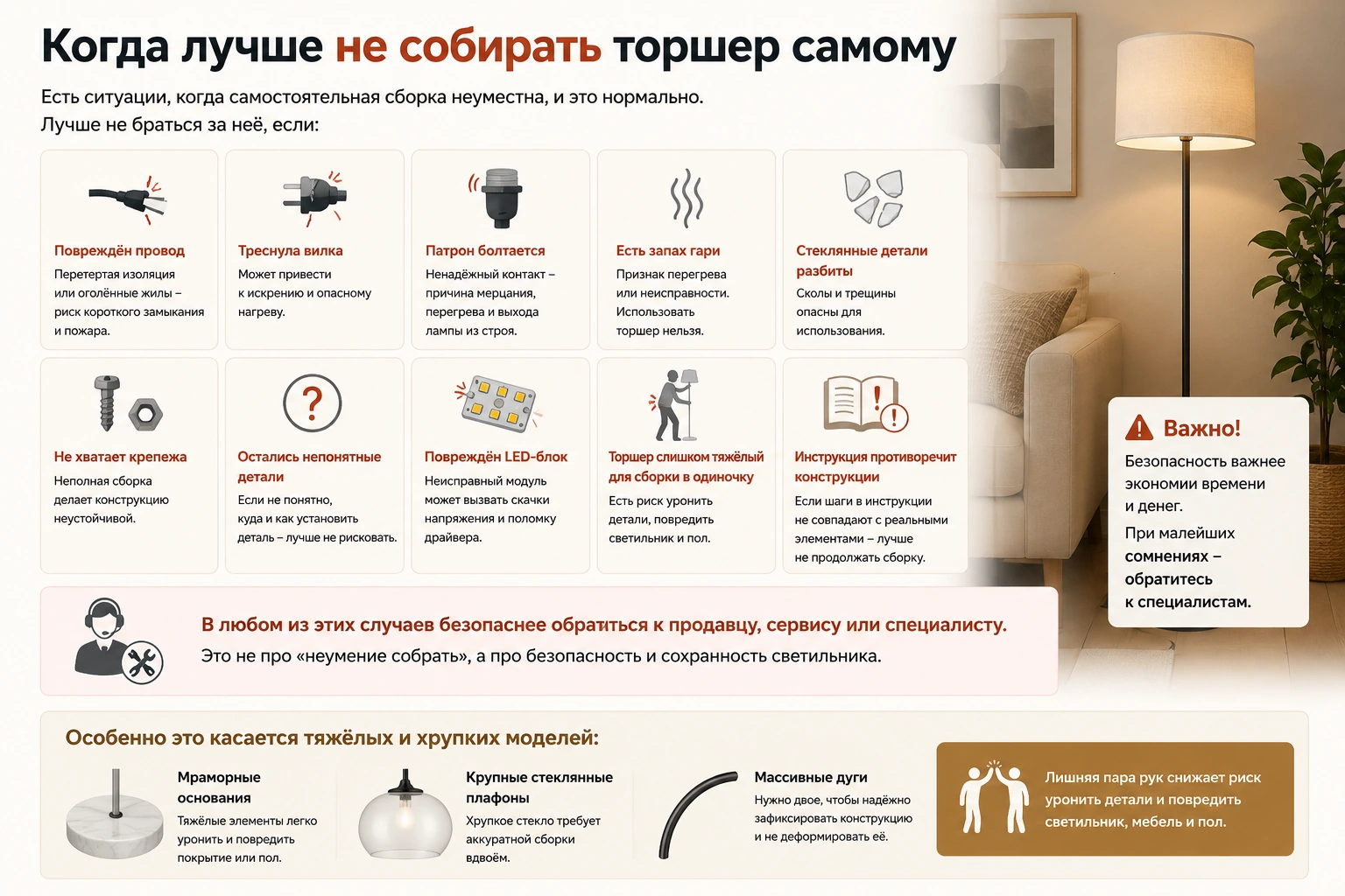 Как правильно собрать торшер: пошаговая инструкция, безопасность и ошибки сборки
