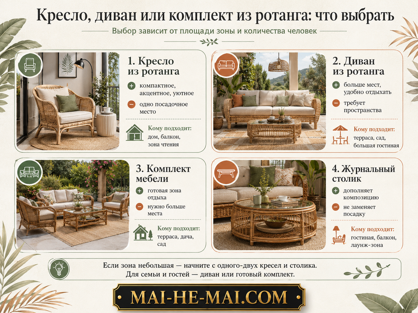 Как выбрать мебель из ротанга