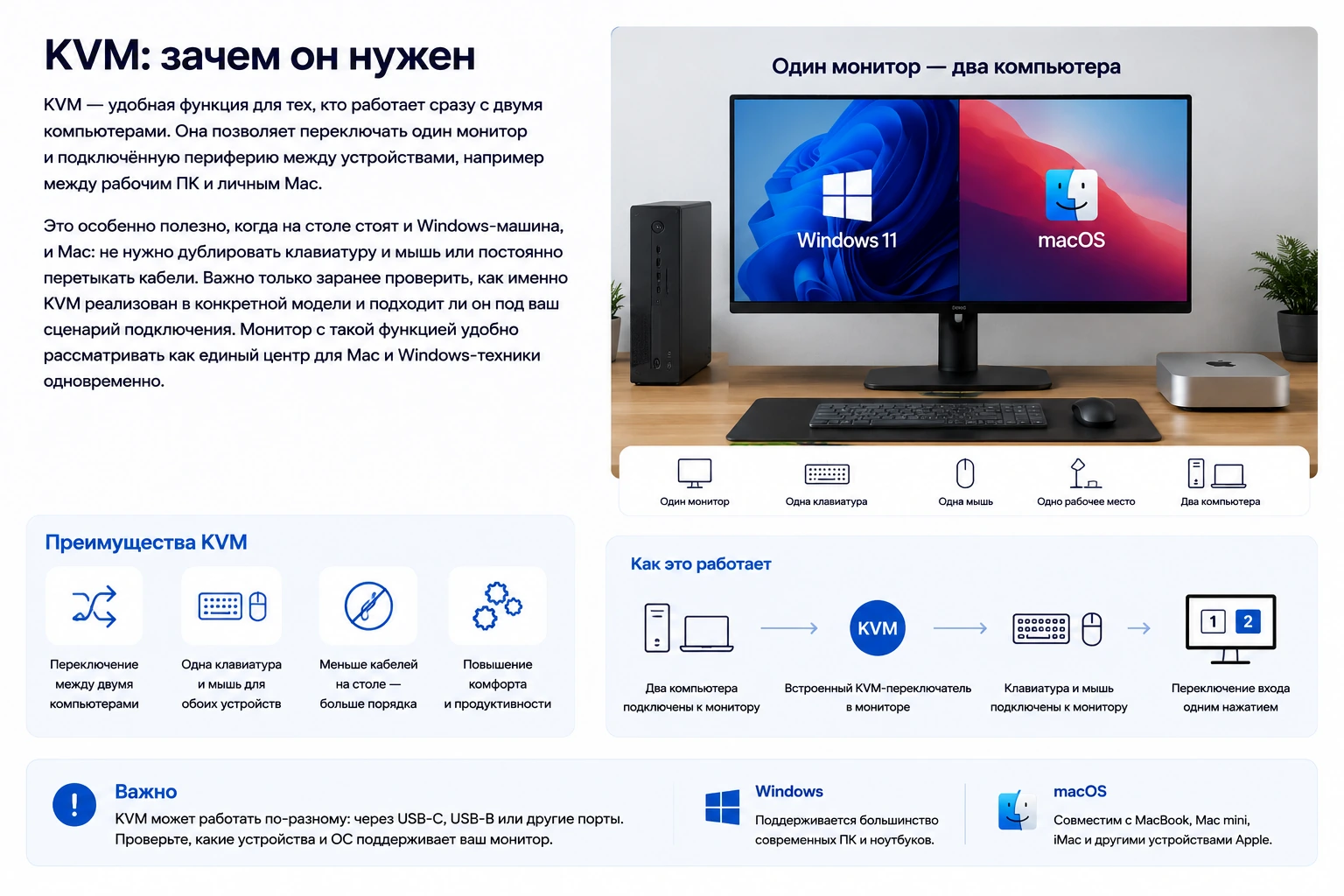 Монитор 27″ 5K для Mac и Windows: 5120×2880, HiDPI, Type-C 65W и сравнение с 4K