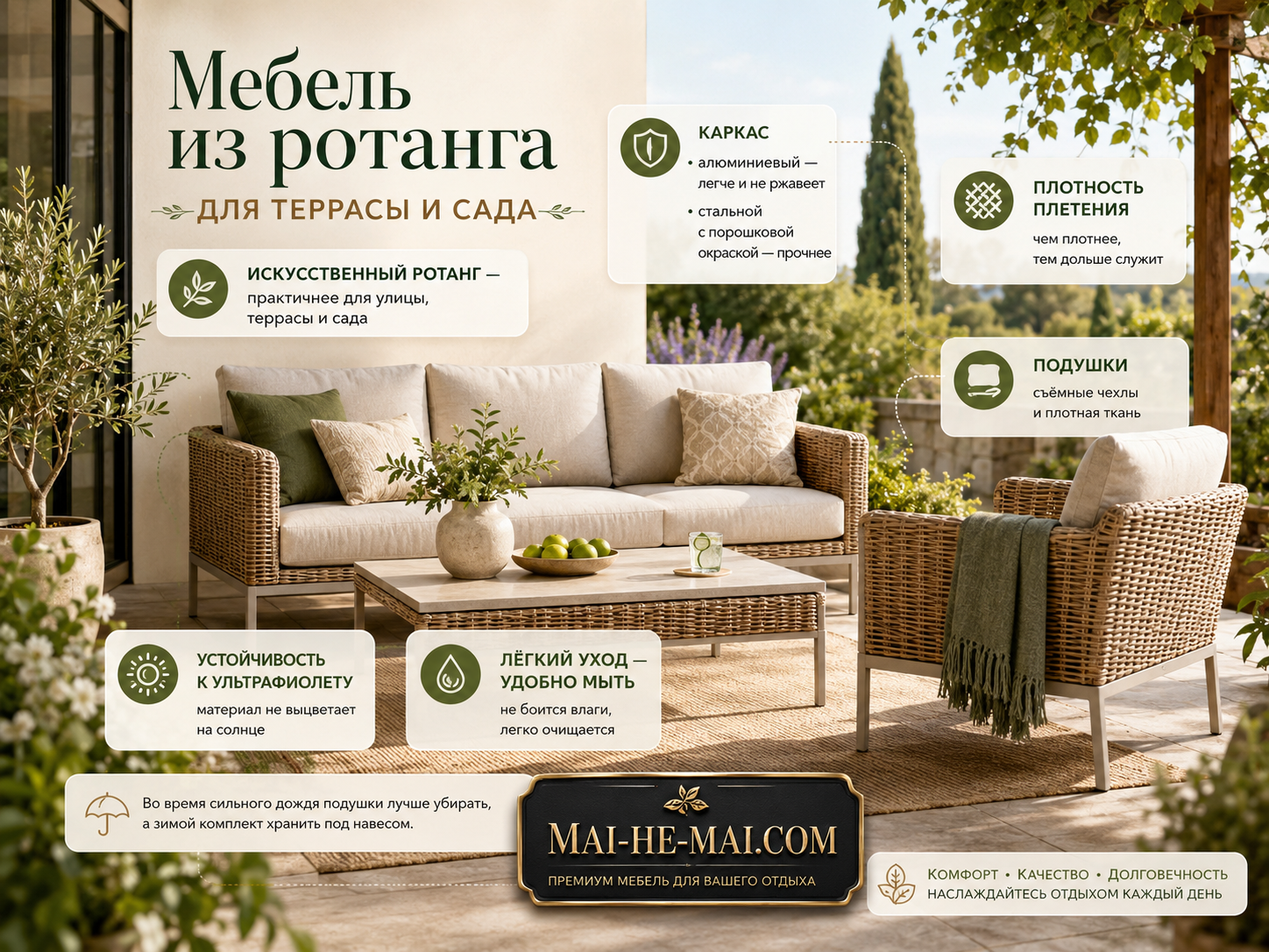 Как выбрать мебель из ротанга