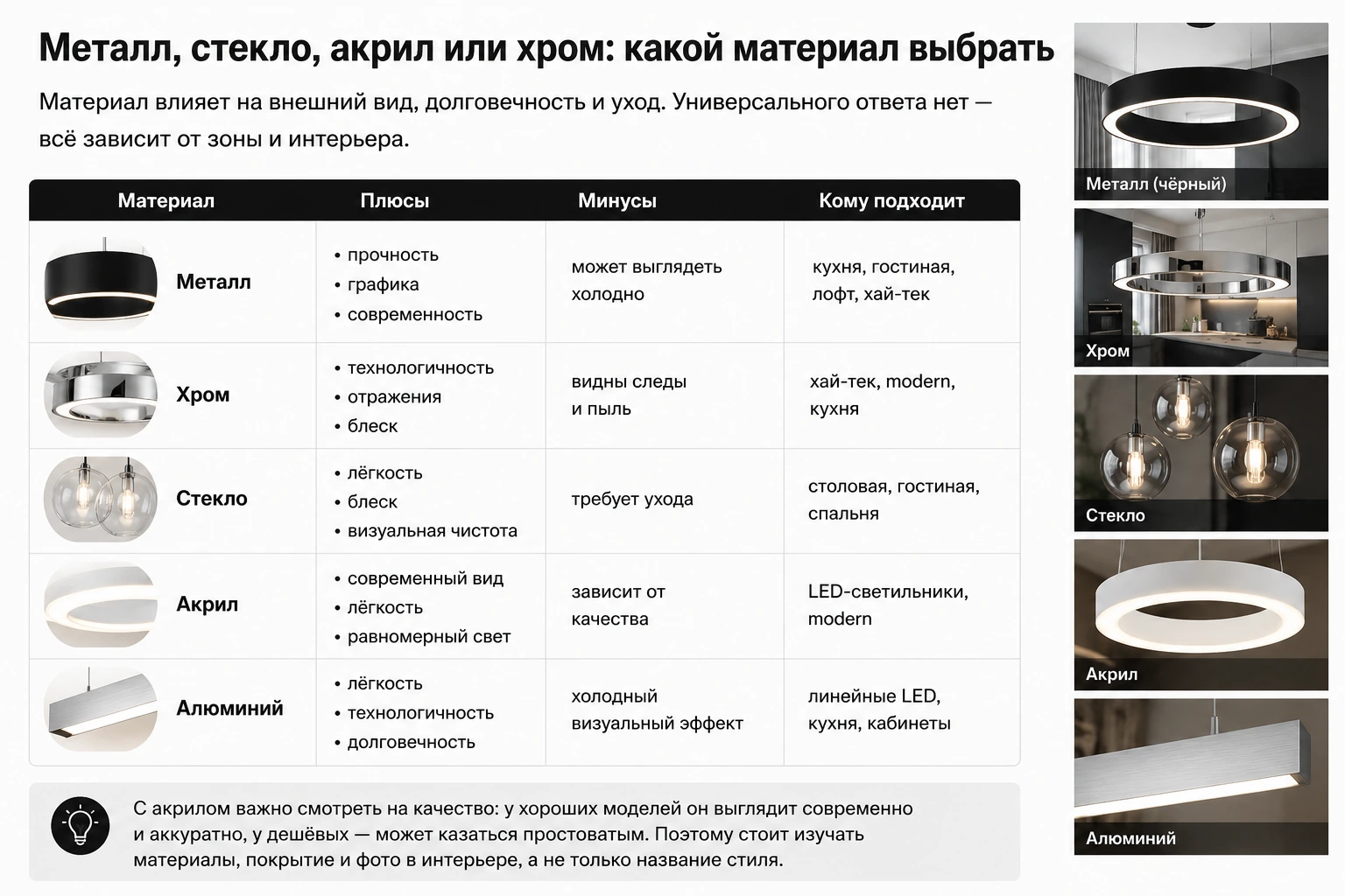 Как выбрать подвесной светильник хай-тек: кухня, гостиная, спальня и современный интерьер