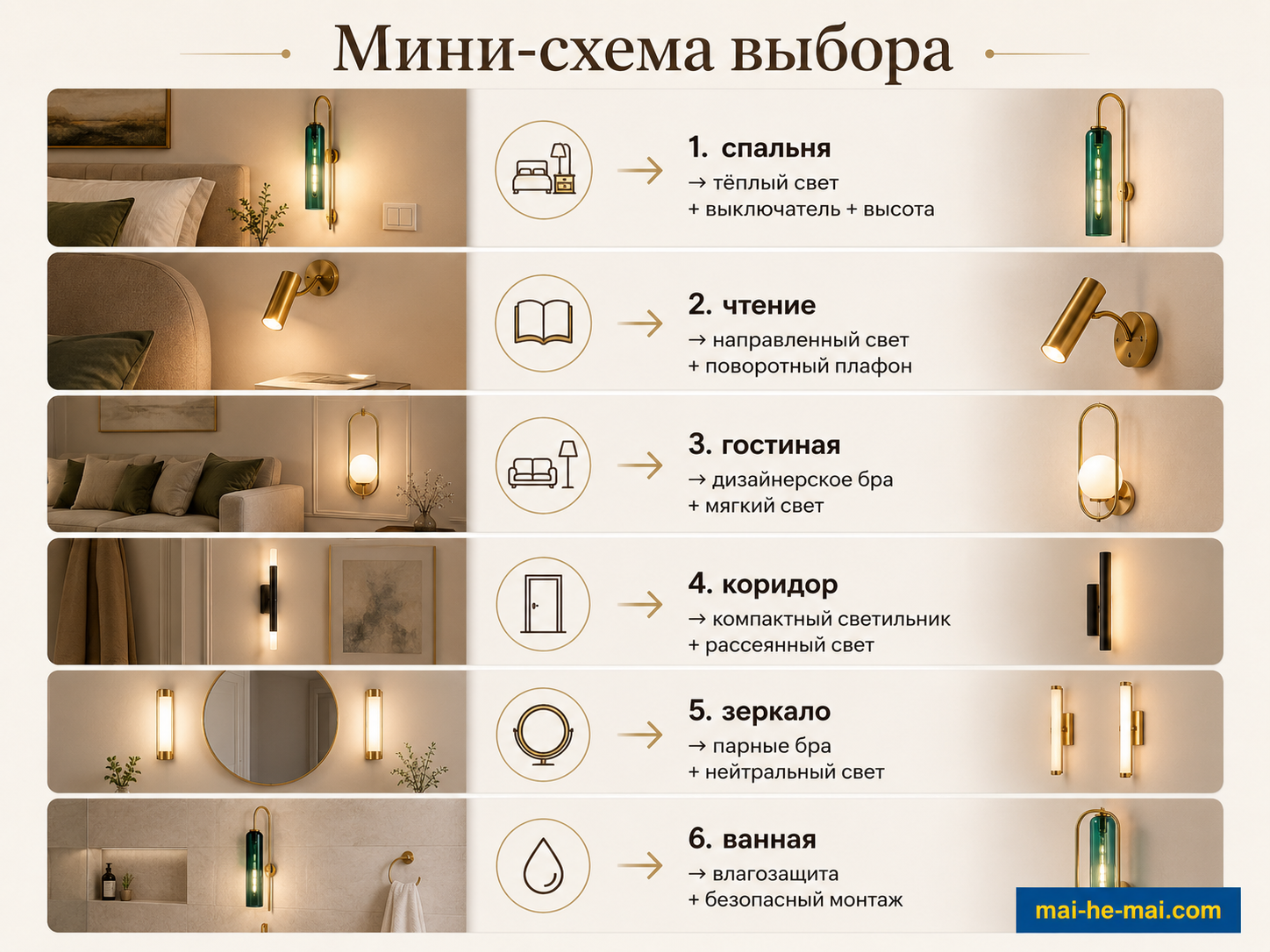 Как выбрать бра и настенные светильники: для спальни, гостиной, коридора и интерьера