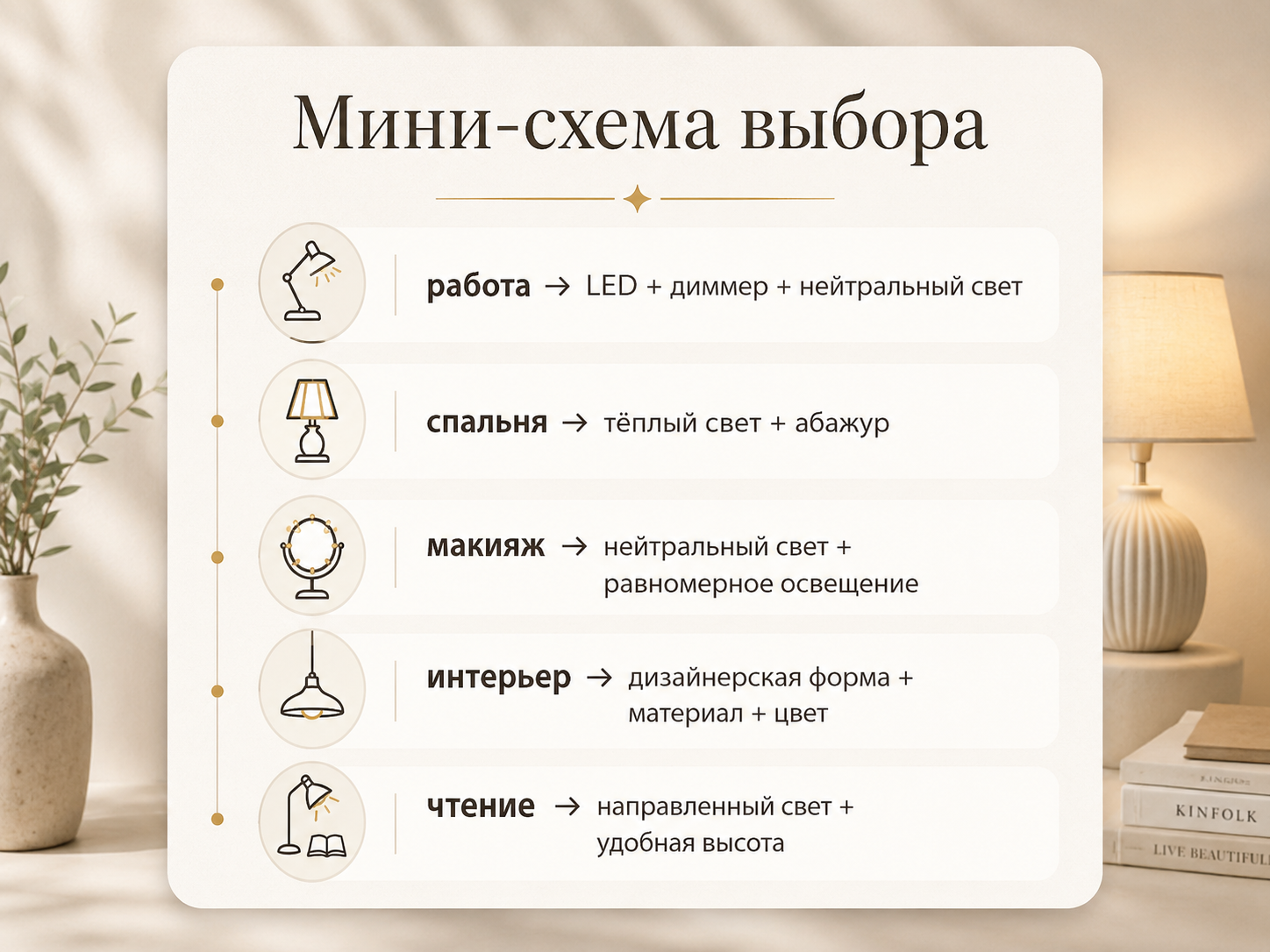 Как выбрать настольную лампу: для работы, спальни, чтения и интерьера