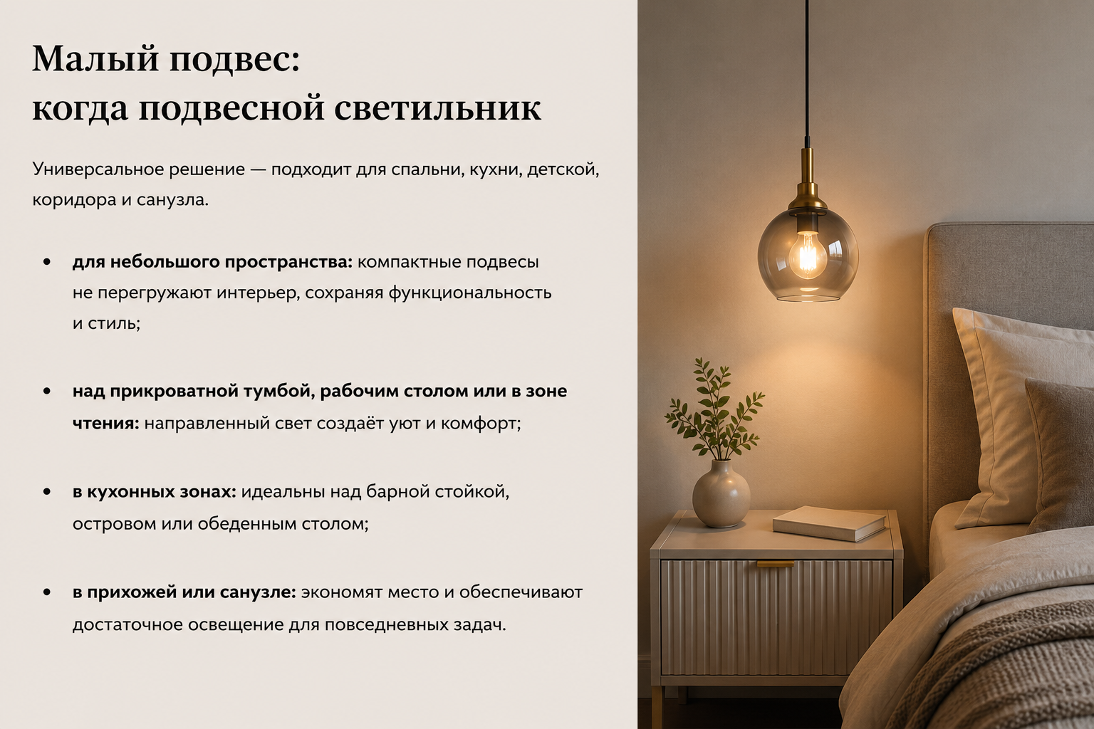 Как выбрать подвесные светильники: кухня, обеденный стол, спальня и интерьер