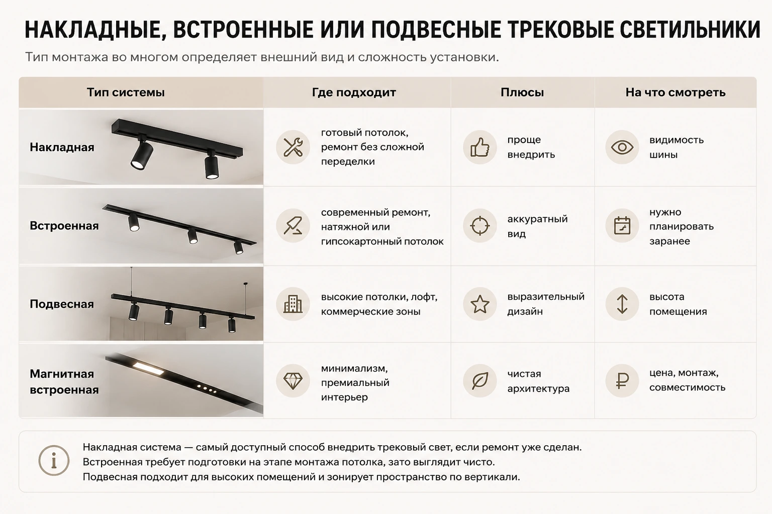 Как выбрать трековые светильники для квартиры