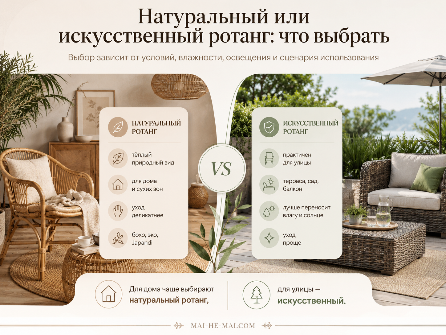 Как выбрать мебель из ротанга