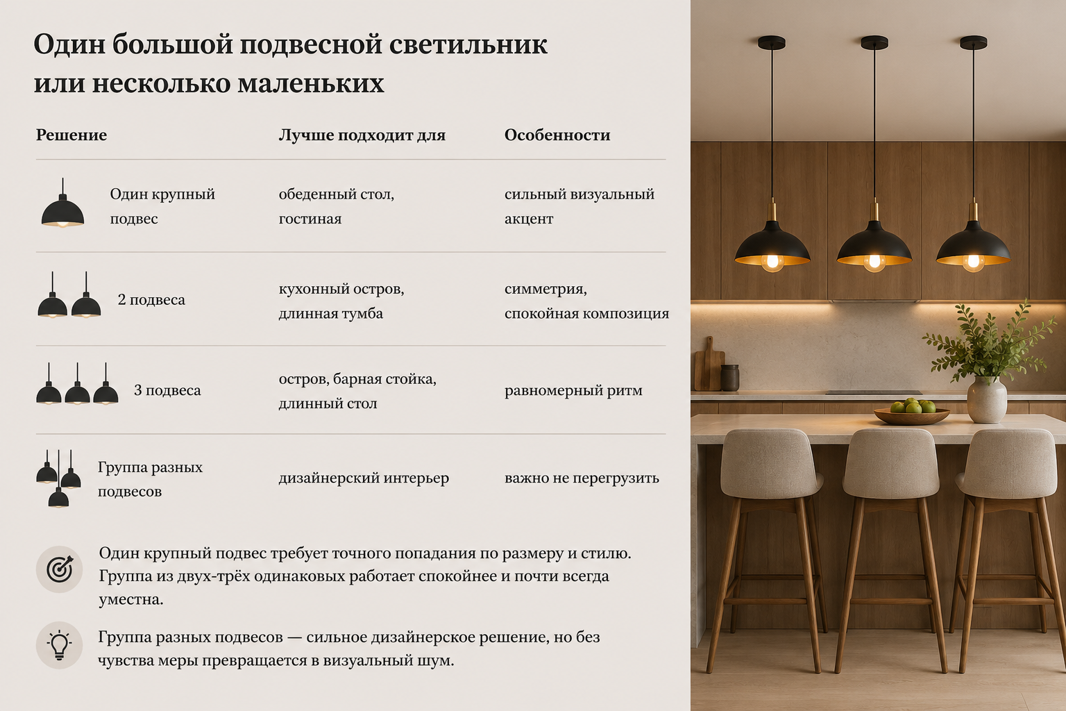 Как выбрать подвесные светильники: кухня, обеденный стол, спальня и интерьер