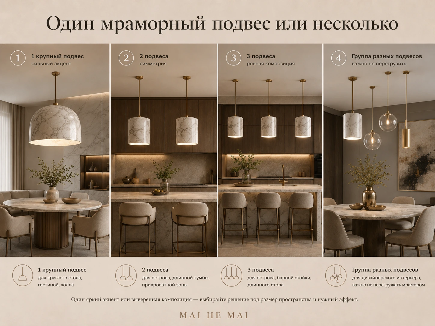 Как выбрать подвесной светильник из мрамора: кухня, спальня, гостиная и столовая зона