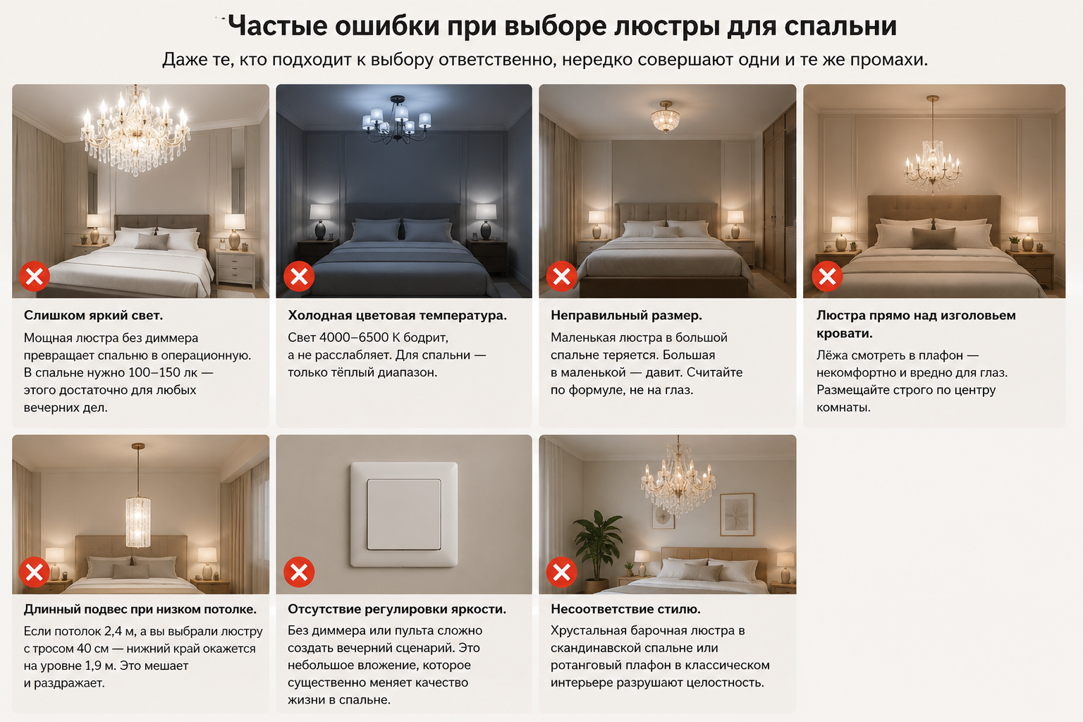 Как выбрать люстру для спальни: размер, стиль, свет и советы дизайнера