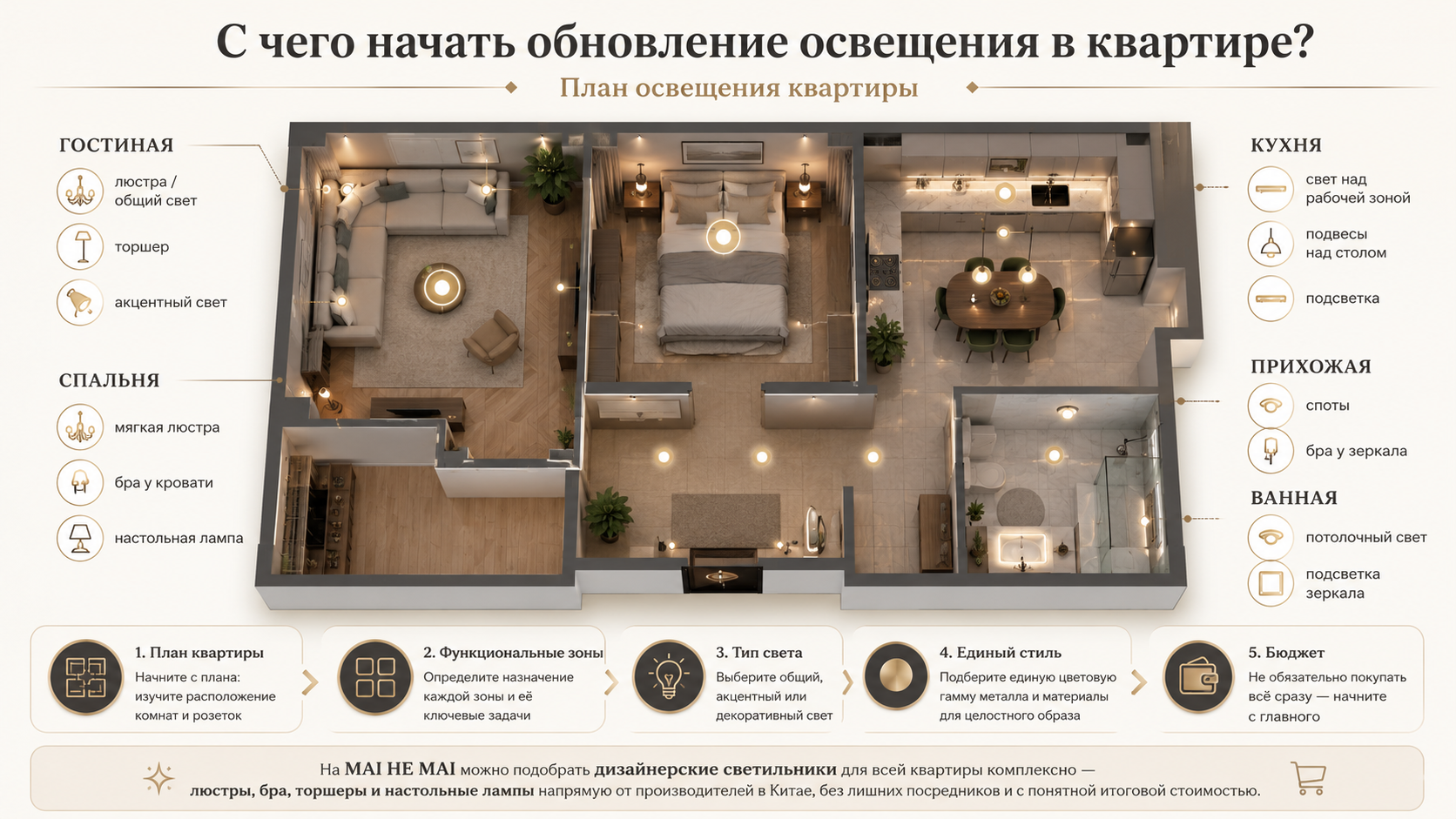 20 частых вопросов о дизайнерских светильниках: как выбрать люстру, бра, торшер и не переплатить