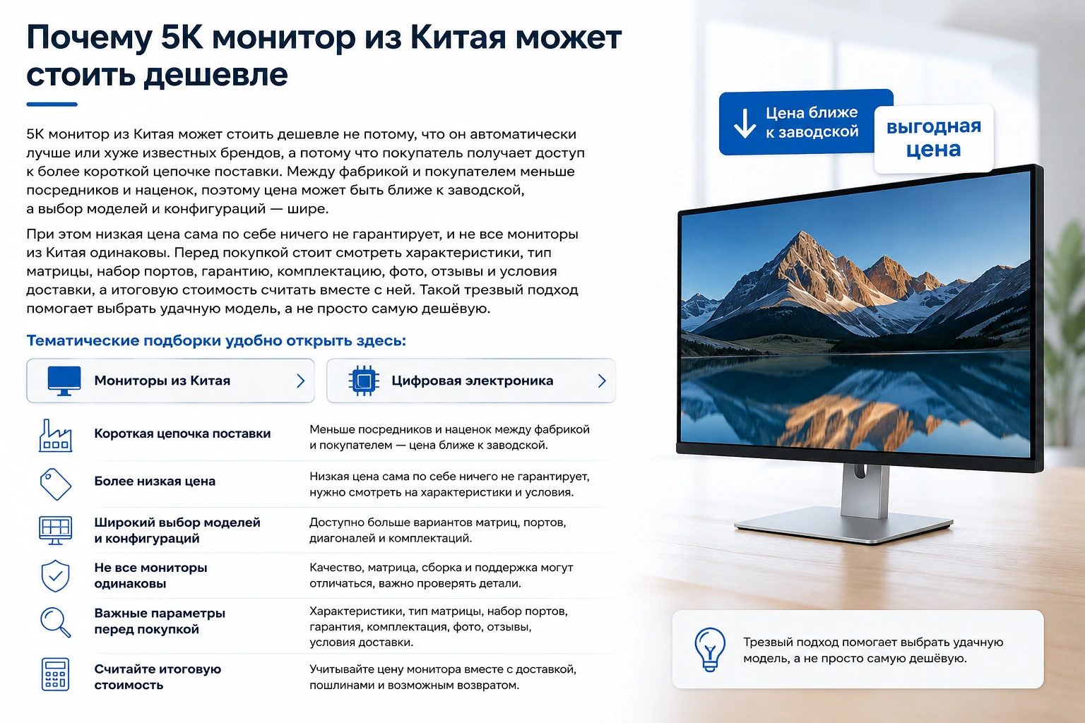 Монитор 27″ 5K для Mac и Windows: 5120×2880, HiDPI, Type-C 65W и сравнение с 4K