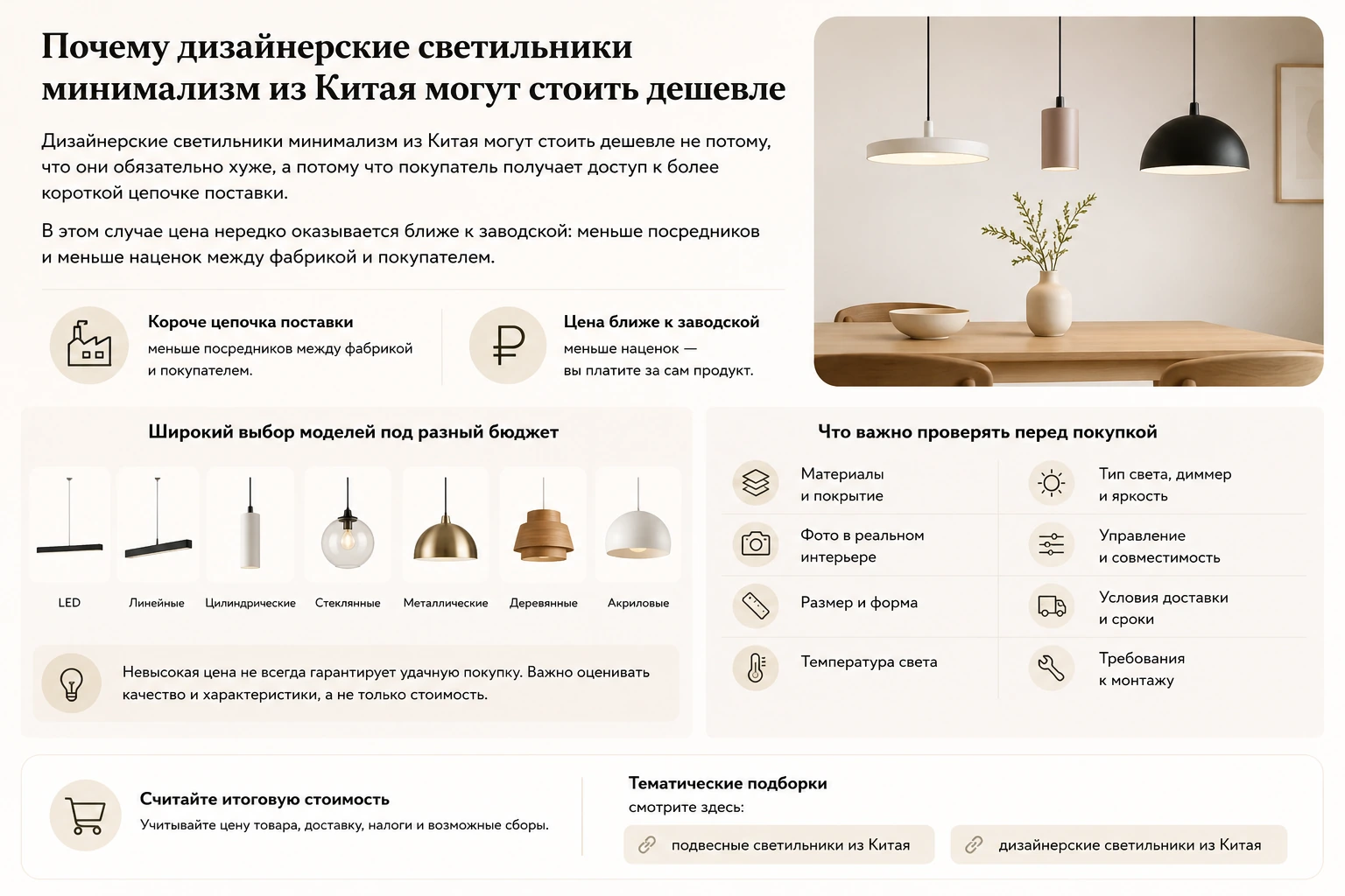 Как выбрать подвесной светильник минимализм: кухня, гостиная, спальня и современный интерьер