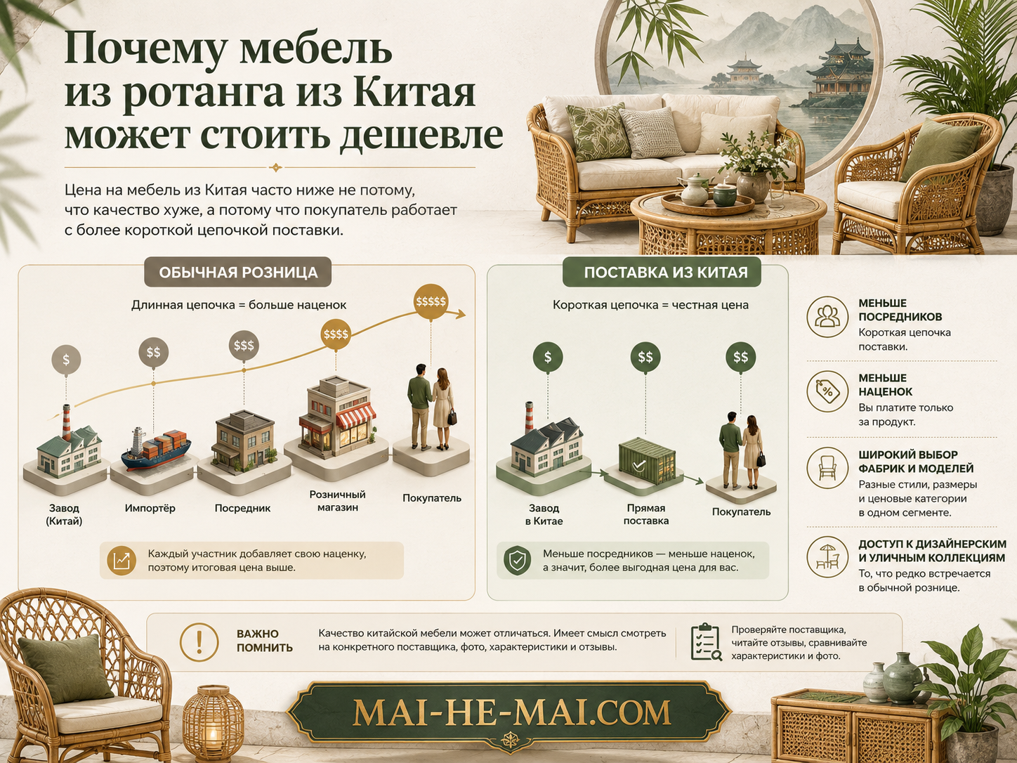 Как выбрать мебель из ротанга