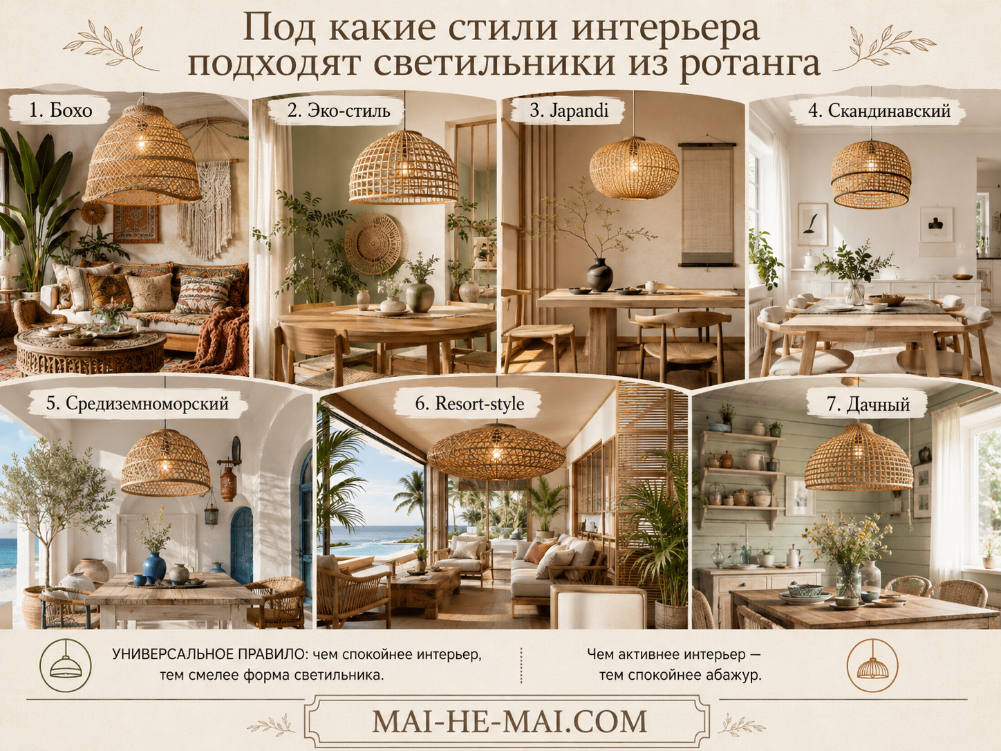 Подвесные светильники из ротанга: как выбрать красивый и практичный свет для интерьера