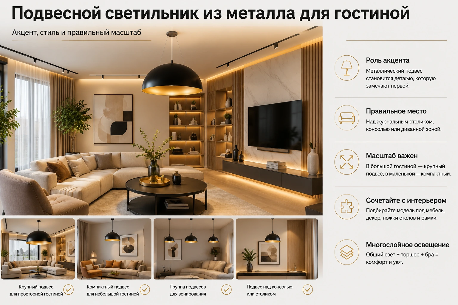 Как выбрать подвесной светильник из металла: кухня, гостиная, спальня и современный интерьер