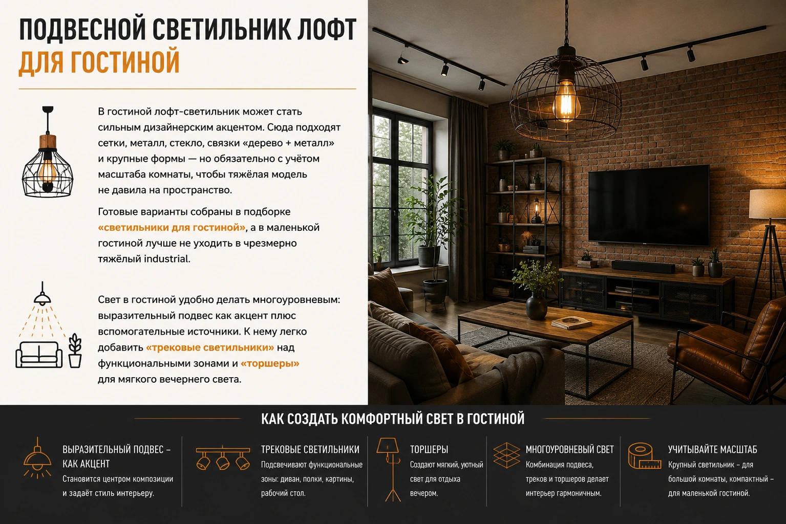 Как выбрать подвесной светильник лофт: кухня, гостиная, спальня и современный интерьер