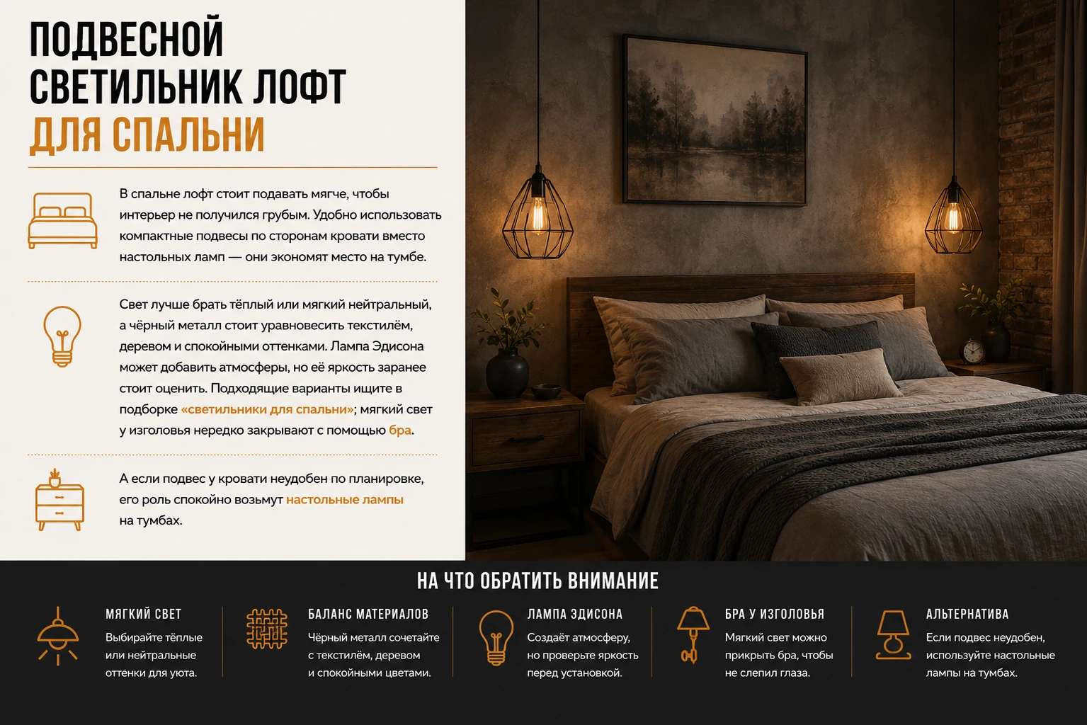 Как выбрать подвесной светильник лофт: кухня, гостиная, спальня и современный интерьер