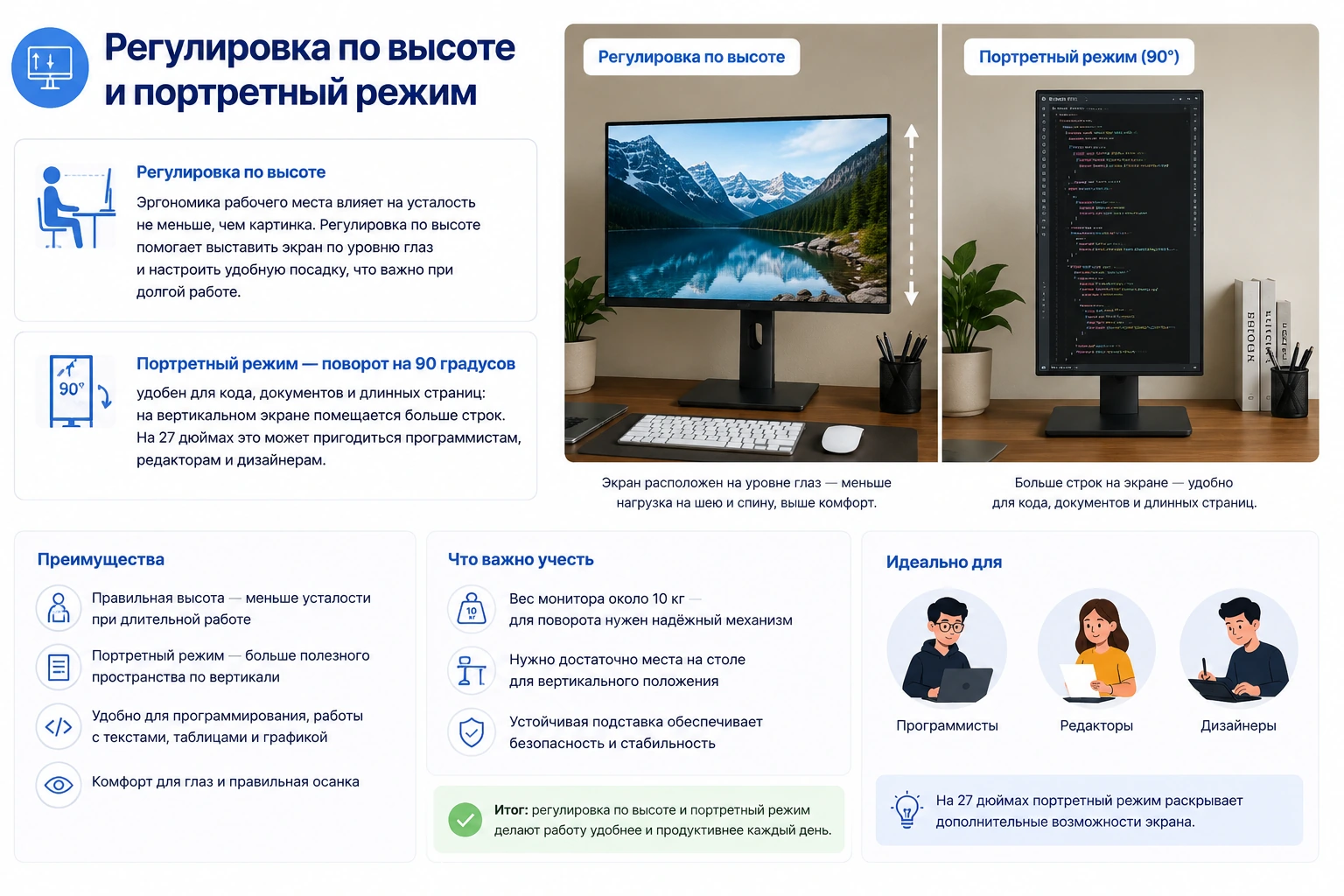 Монитор 27″ 5K для Mac и Windows: 5120×2880, HiDPI, Type-C 65W и сравнение с 4K