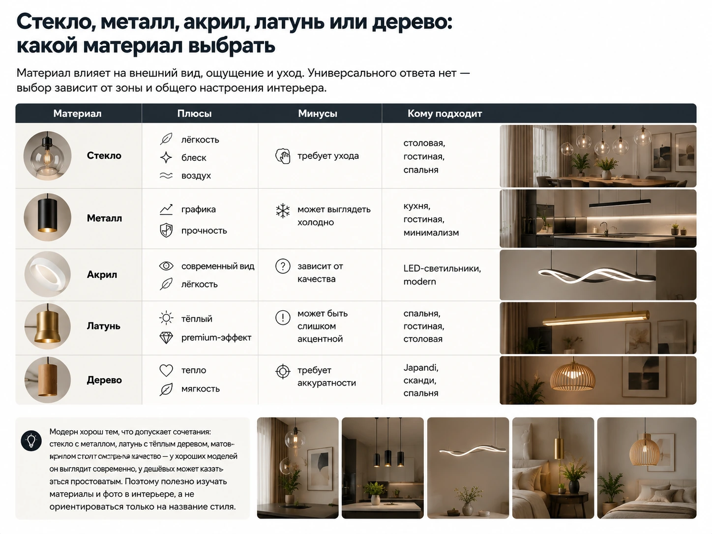Как выбрать подвесной светильник модерн: кухня, гостиная, спальня и современный интерьер