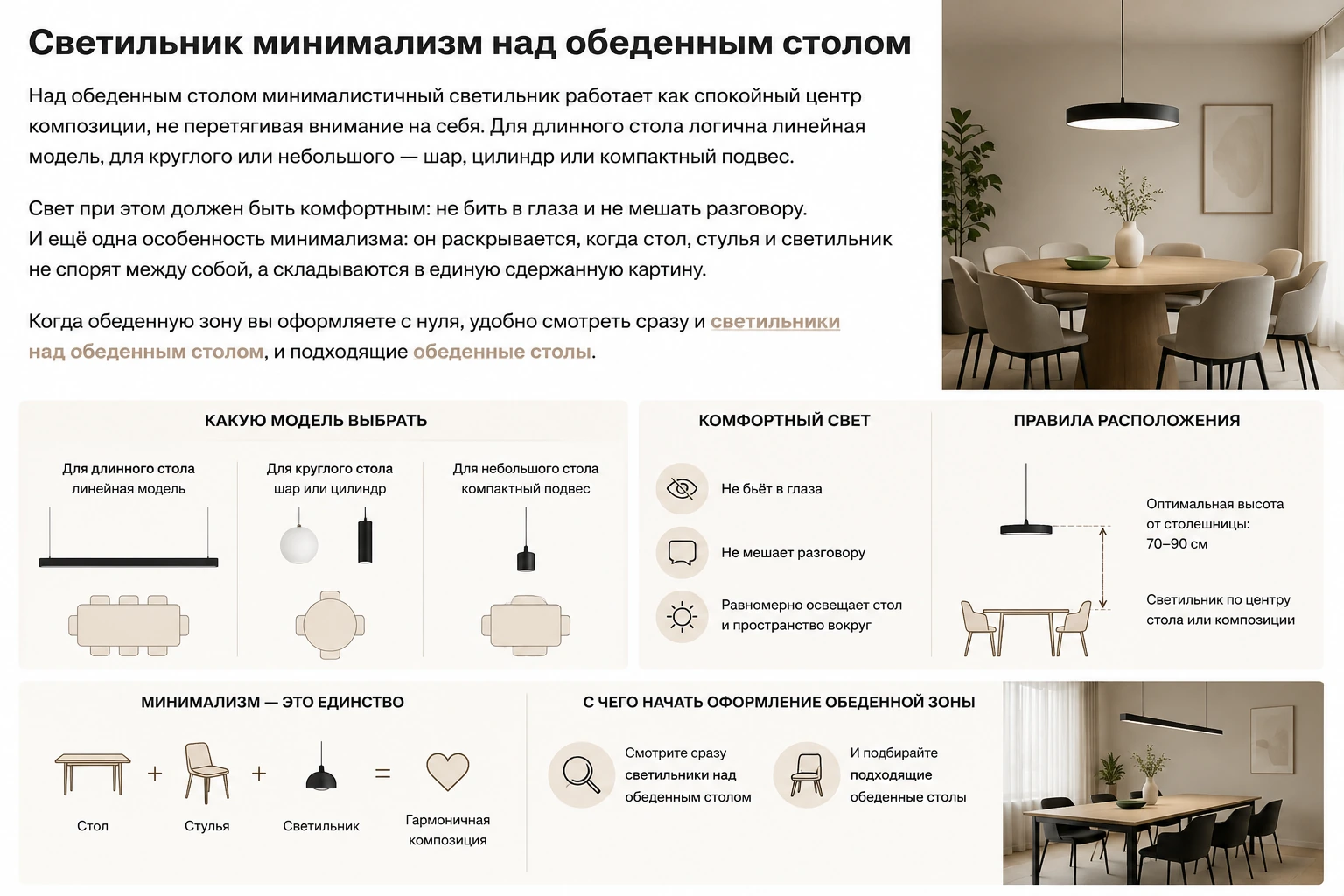 Как выбрать подвесной светильник минимализм: кухня, гостиная, спальня и современный интерьер