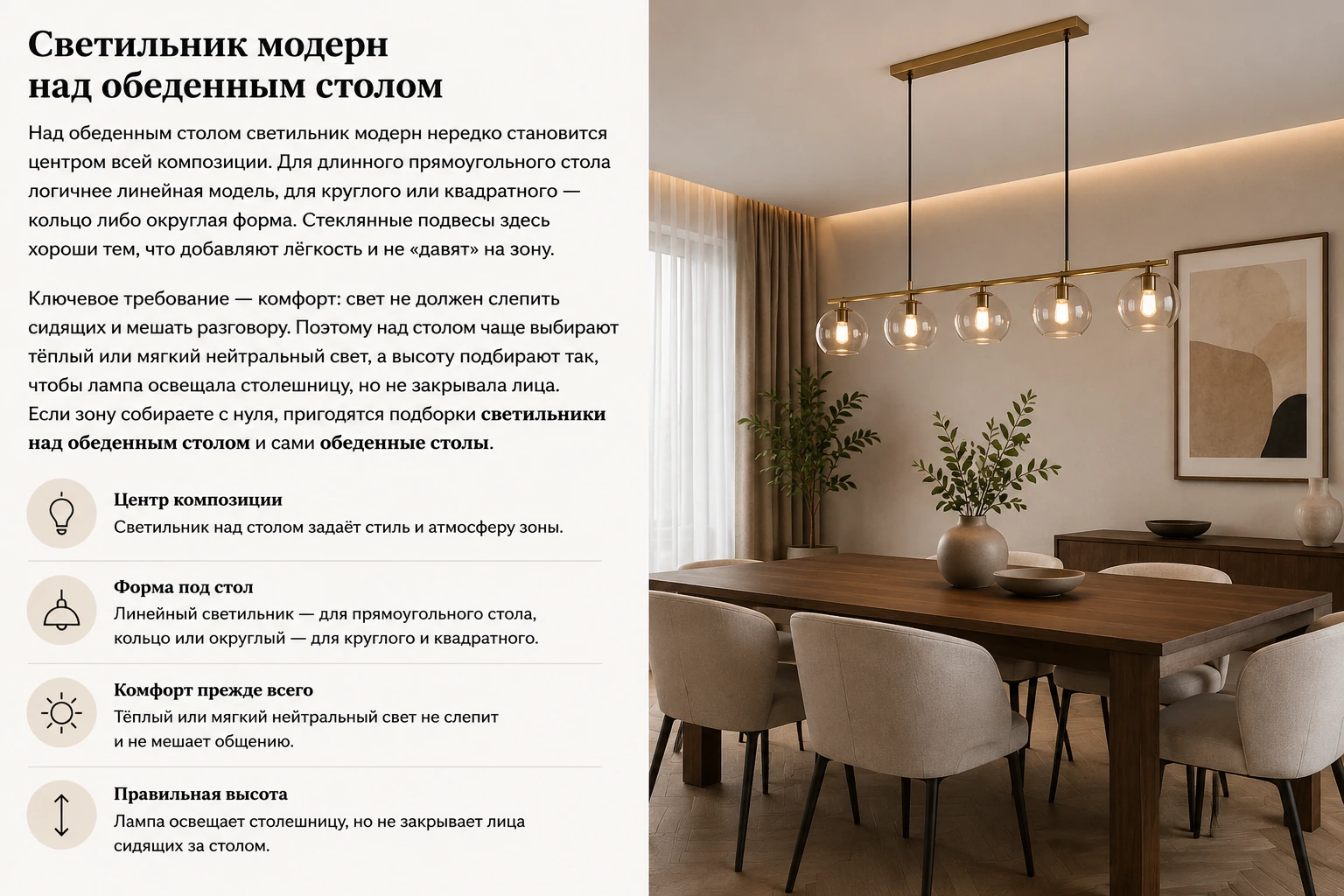 Как выбрать подвесной светильник модерн: кухня, гостиная, спальня и современный интерьер