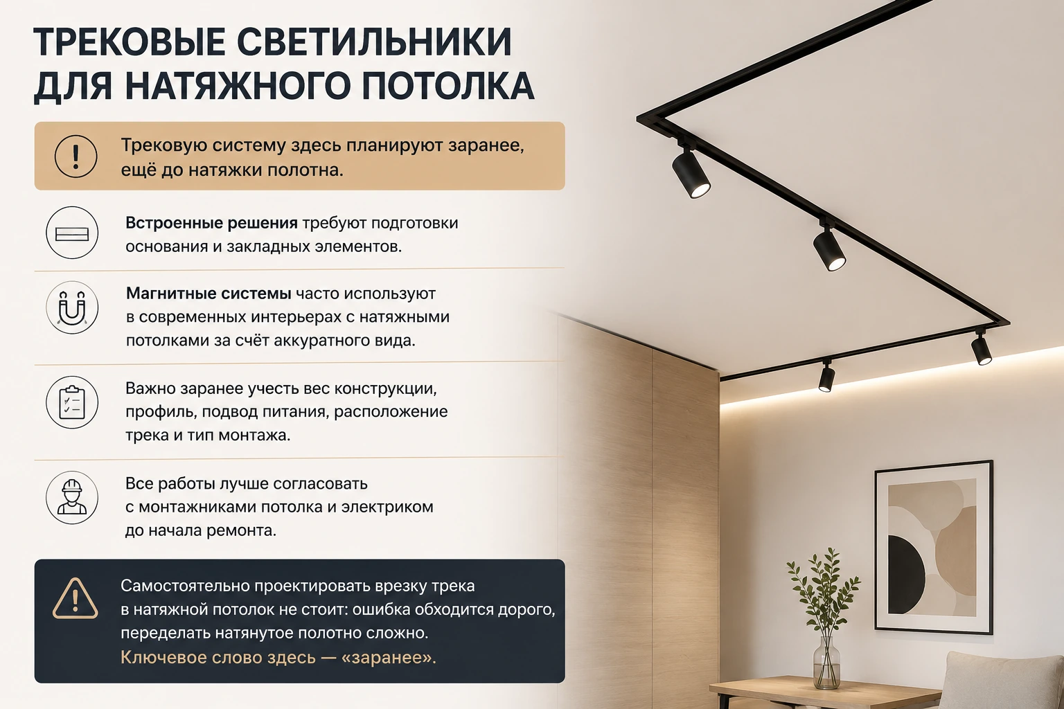 Как выбрать трековые светильники для квартиры