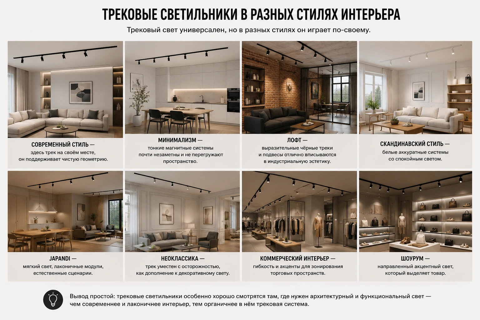 Как выбрать трековые светильники для квартиры