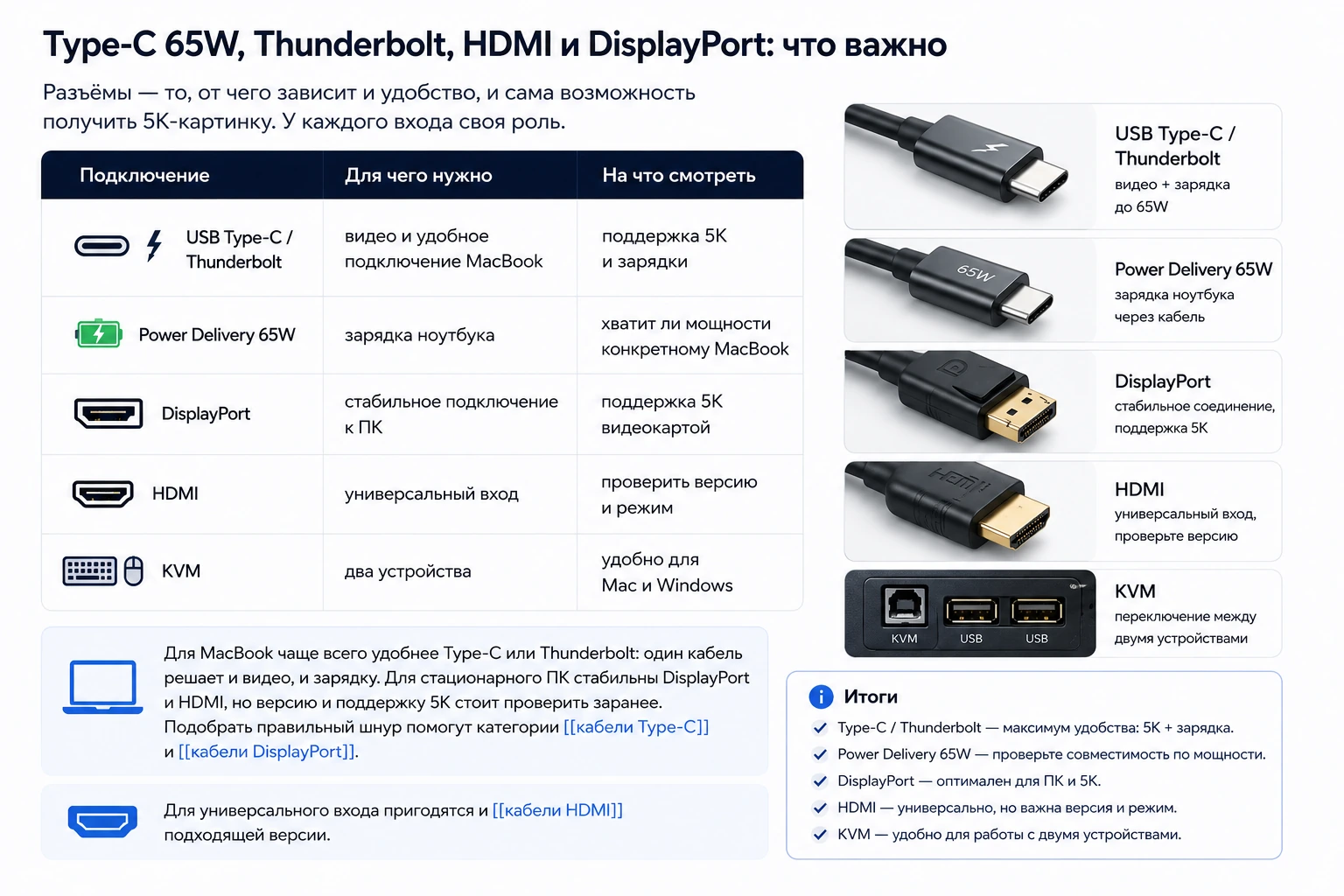 Монитор 27″ 5K для Mac и Windows: 5120×2880, HiDPI, Type-C 65W и сравнение с 4K