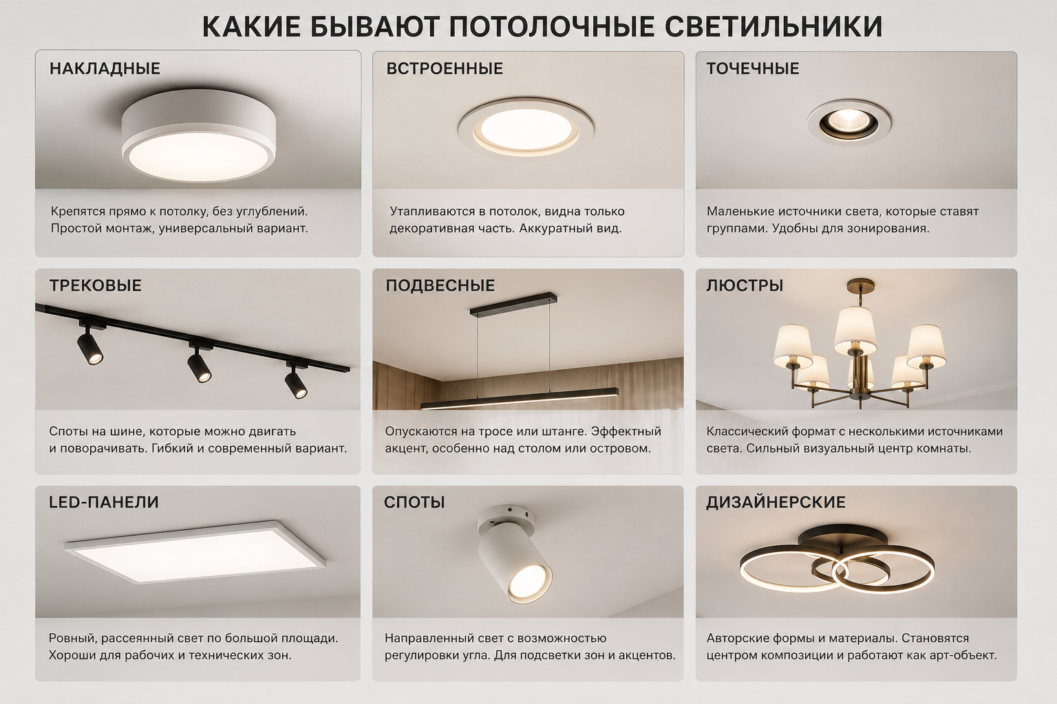 Потолочные светильники — как выбрать LED, накладные, встроенные и дизайнерские светильники для дома