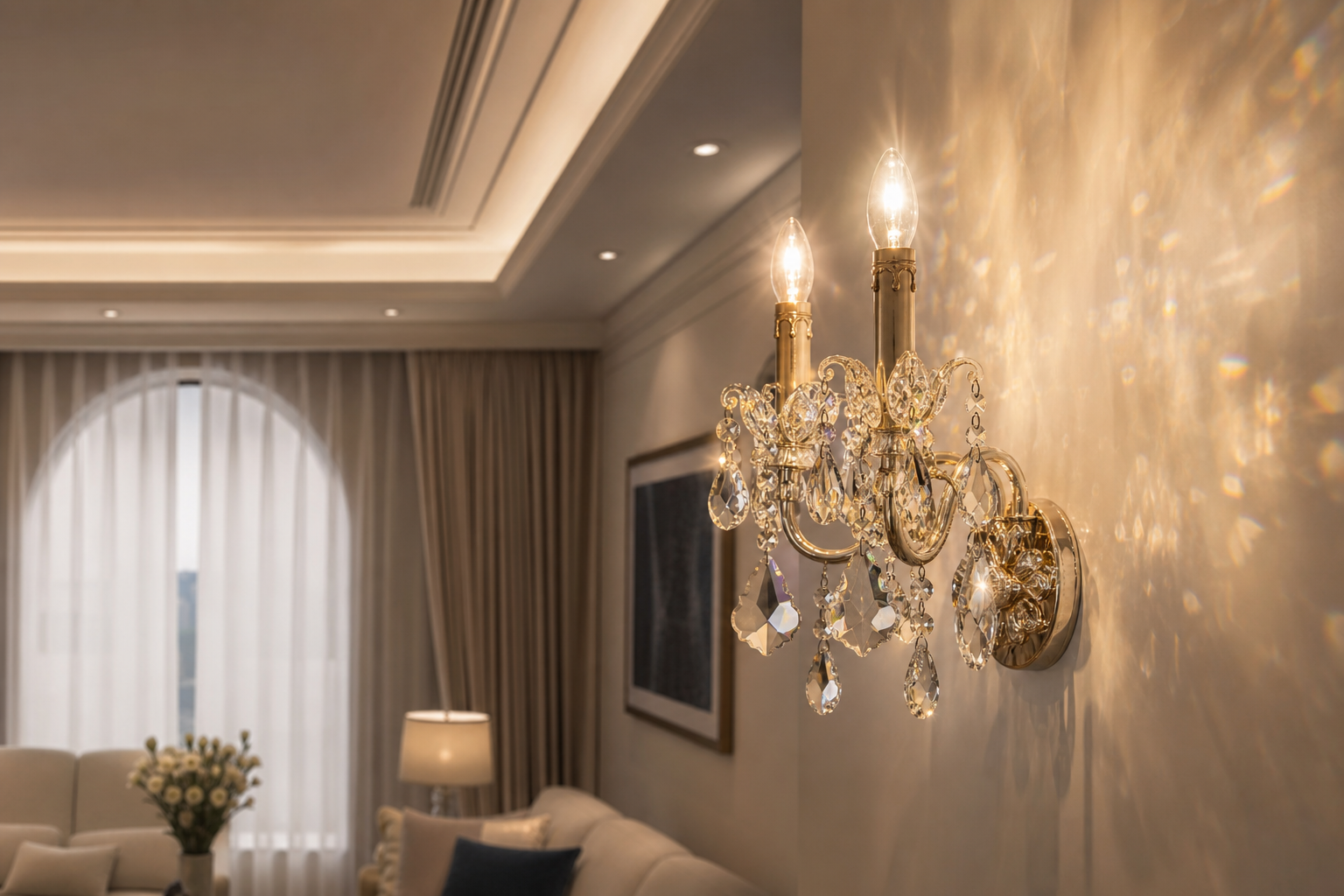 Классические бра с абажуром, стеклом и хрусталем: как выбрать материал, свет и отделку