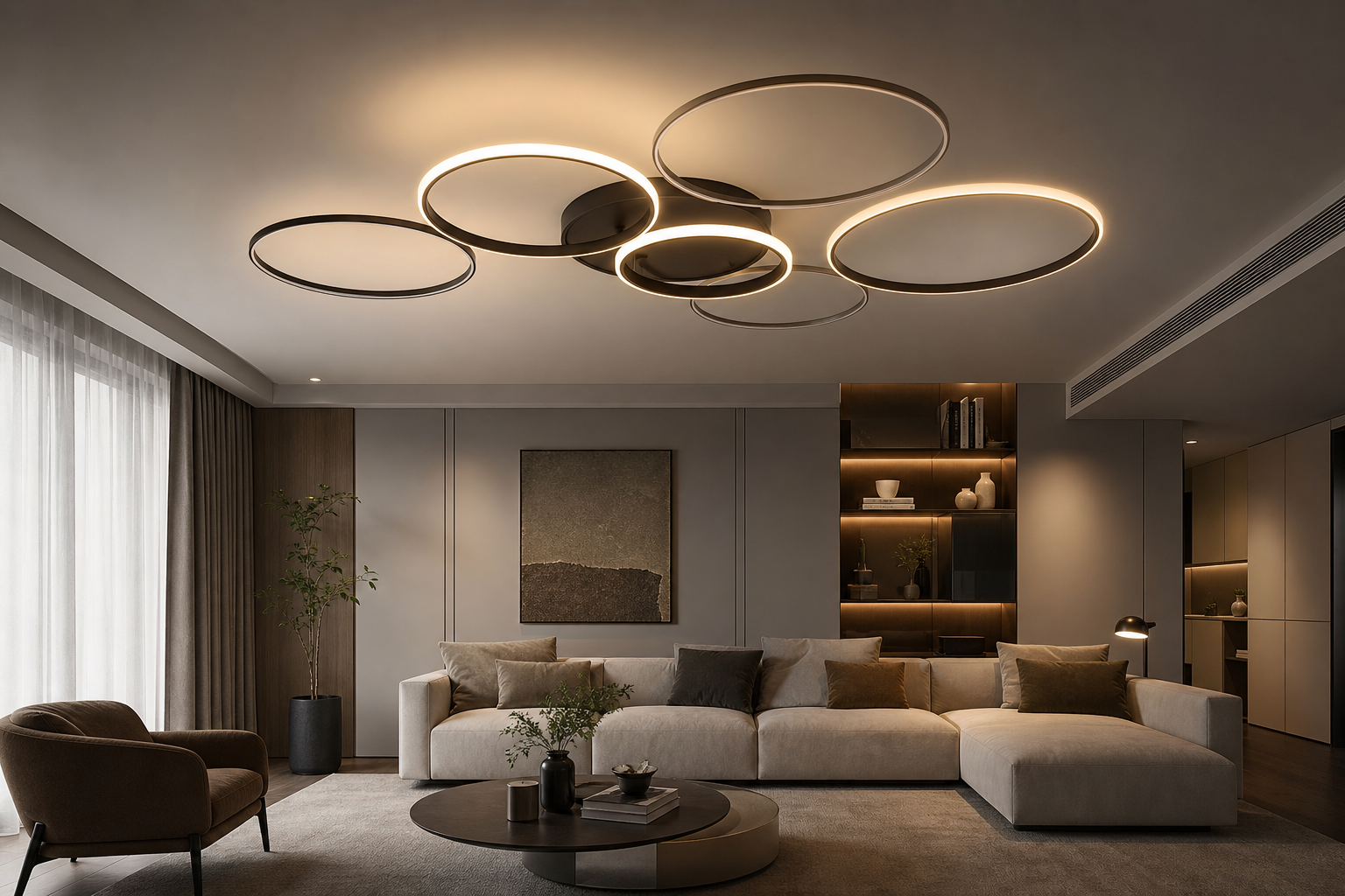 Потолочные LED-светильники: как выбрать накладные, встраиваемые, линейные, кольцевые модели и варианты с пультом