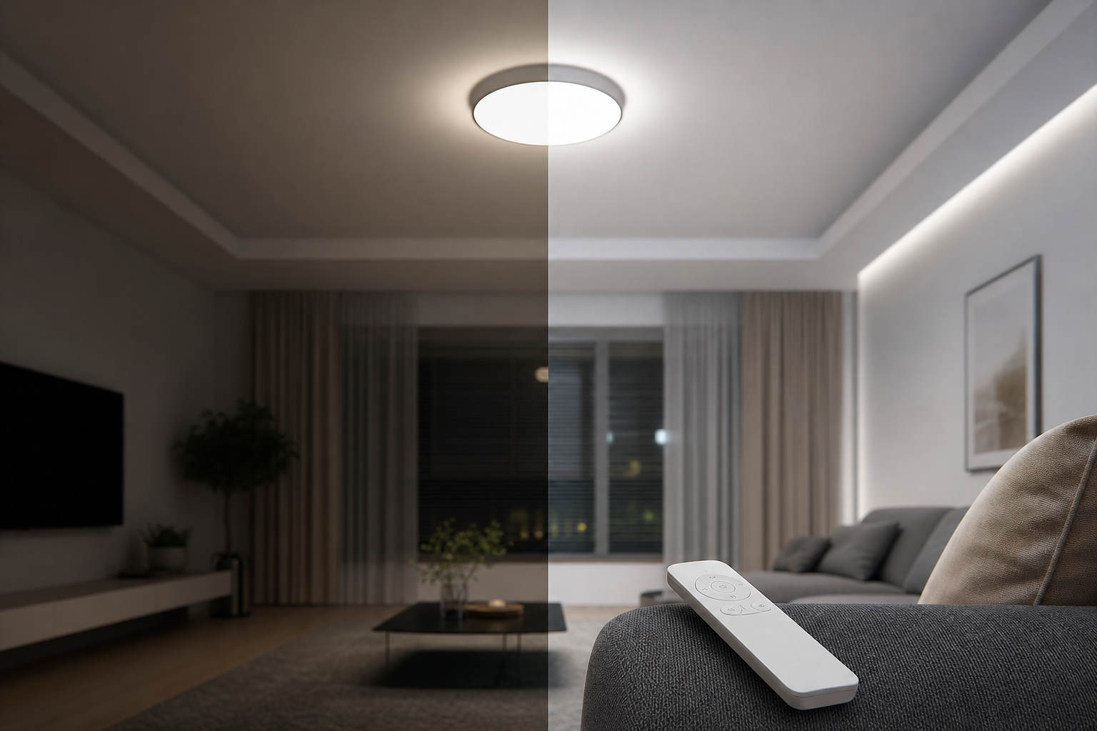 Потолочные LED-светильники: как выбрать накладные, встраиваемые, линейные, кольцевые модели и варианты с пультом