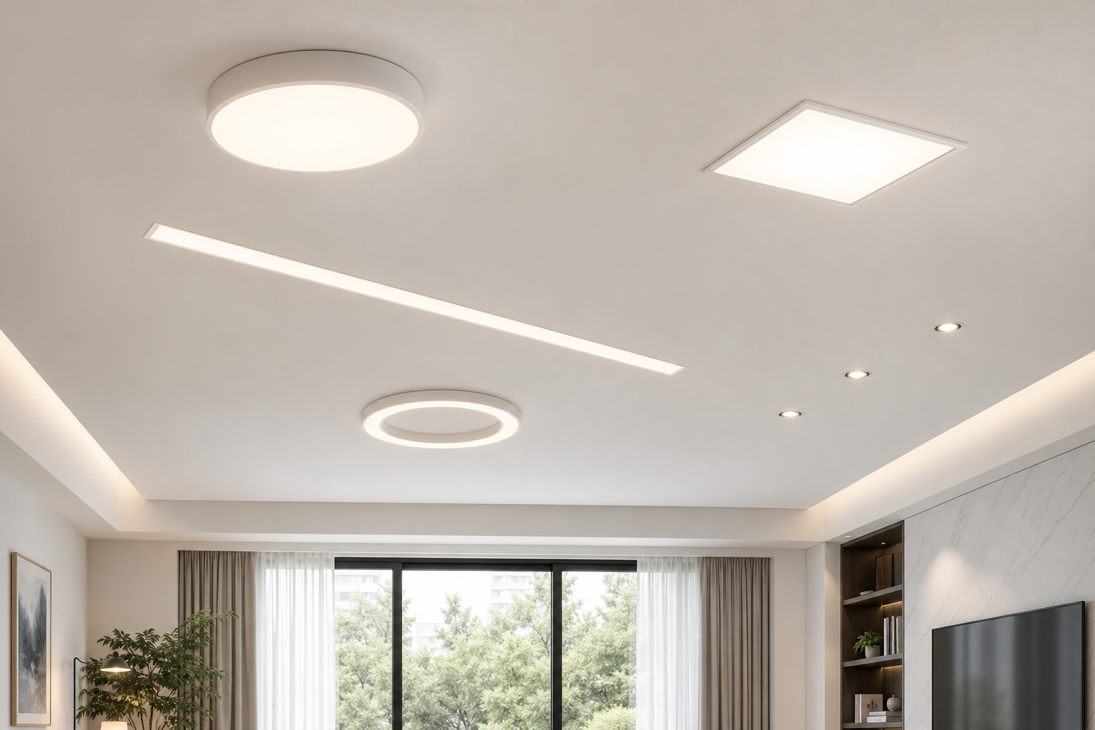 Светодиодные потолочные светильники LED: как выбрать по яркости, типу модуля и монтажу