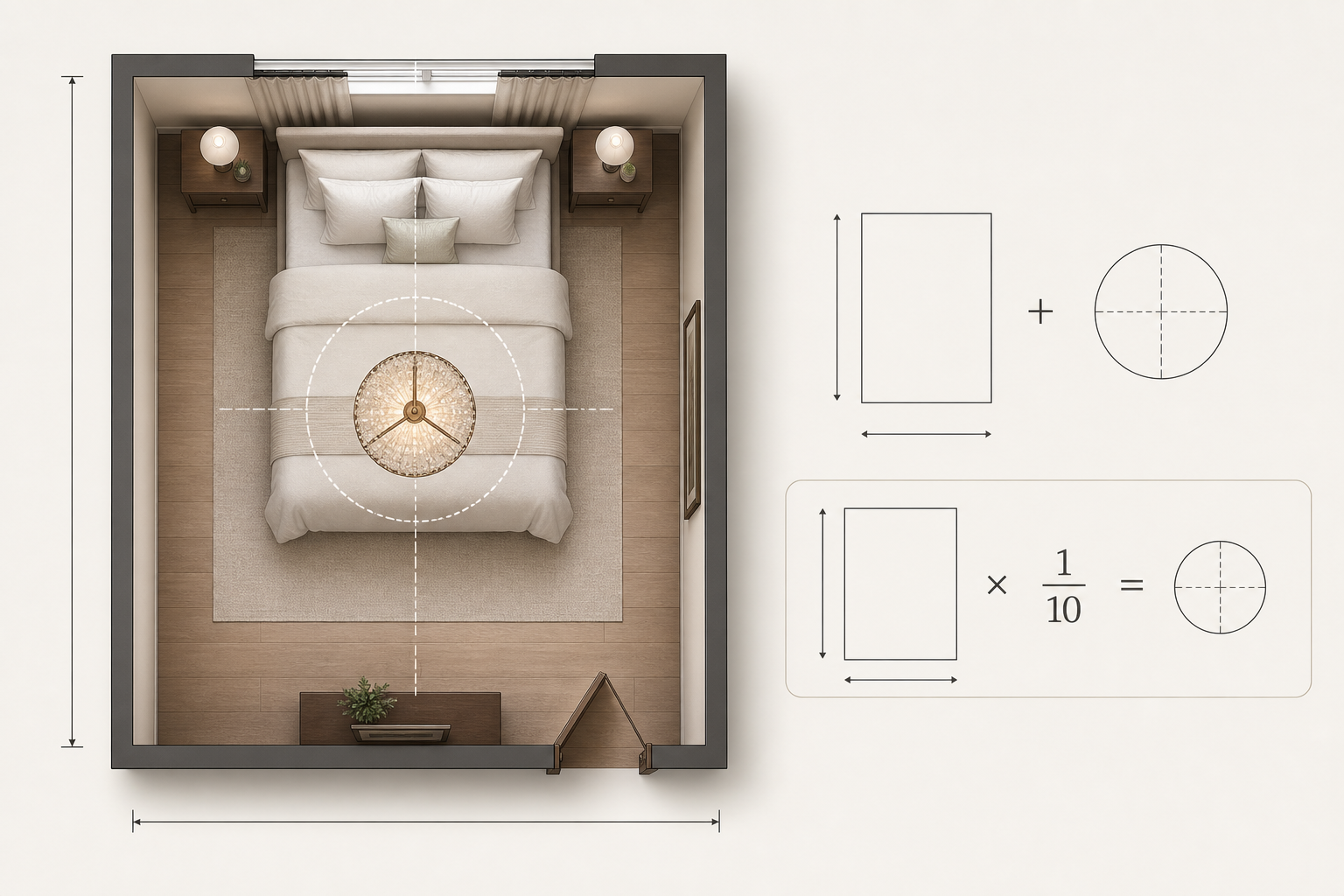 Как выбрать подвесную люстру для спальни: размер, высота подвеса и сценарии света