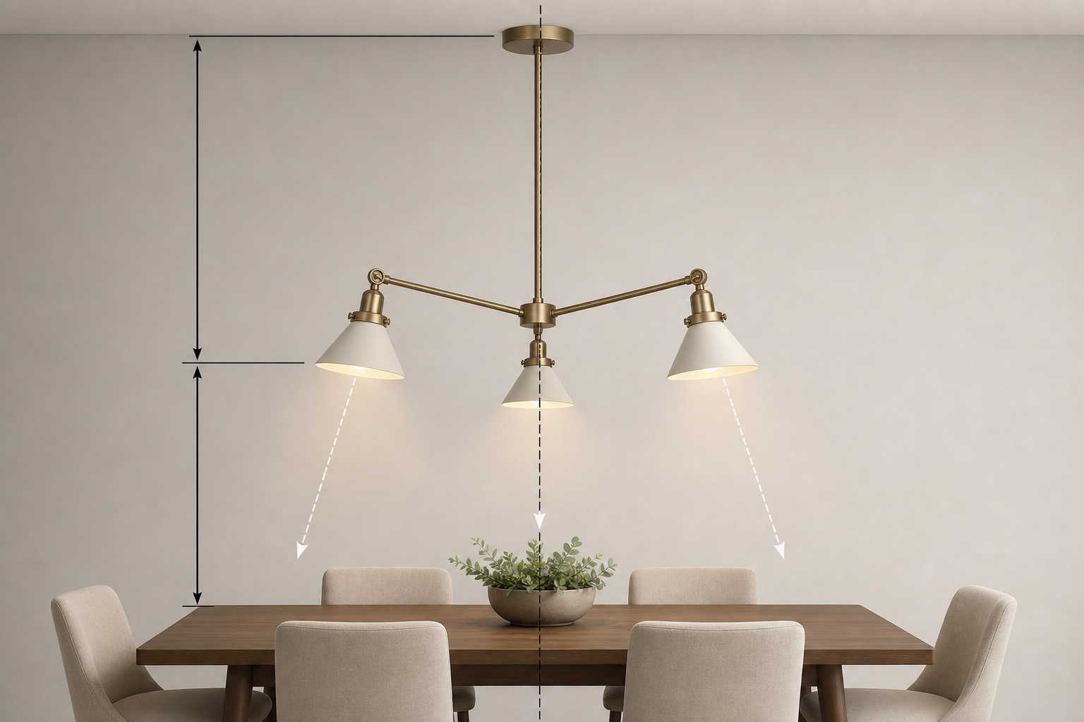 Трёхрожковые подвесные люстры: как выбрать сценарий освещения для кухни, спальни и гостиной